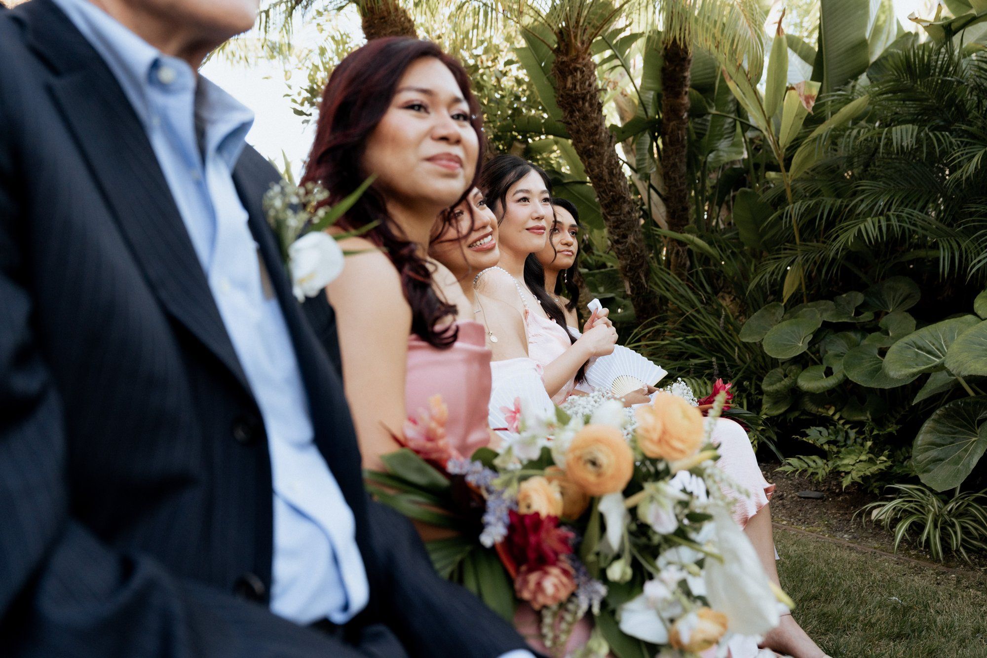 private hillside residence wedding in socal, A Live-Painter Ceremony in the Hillside Garden