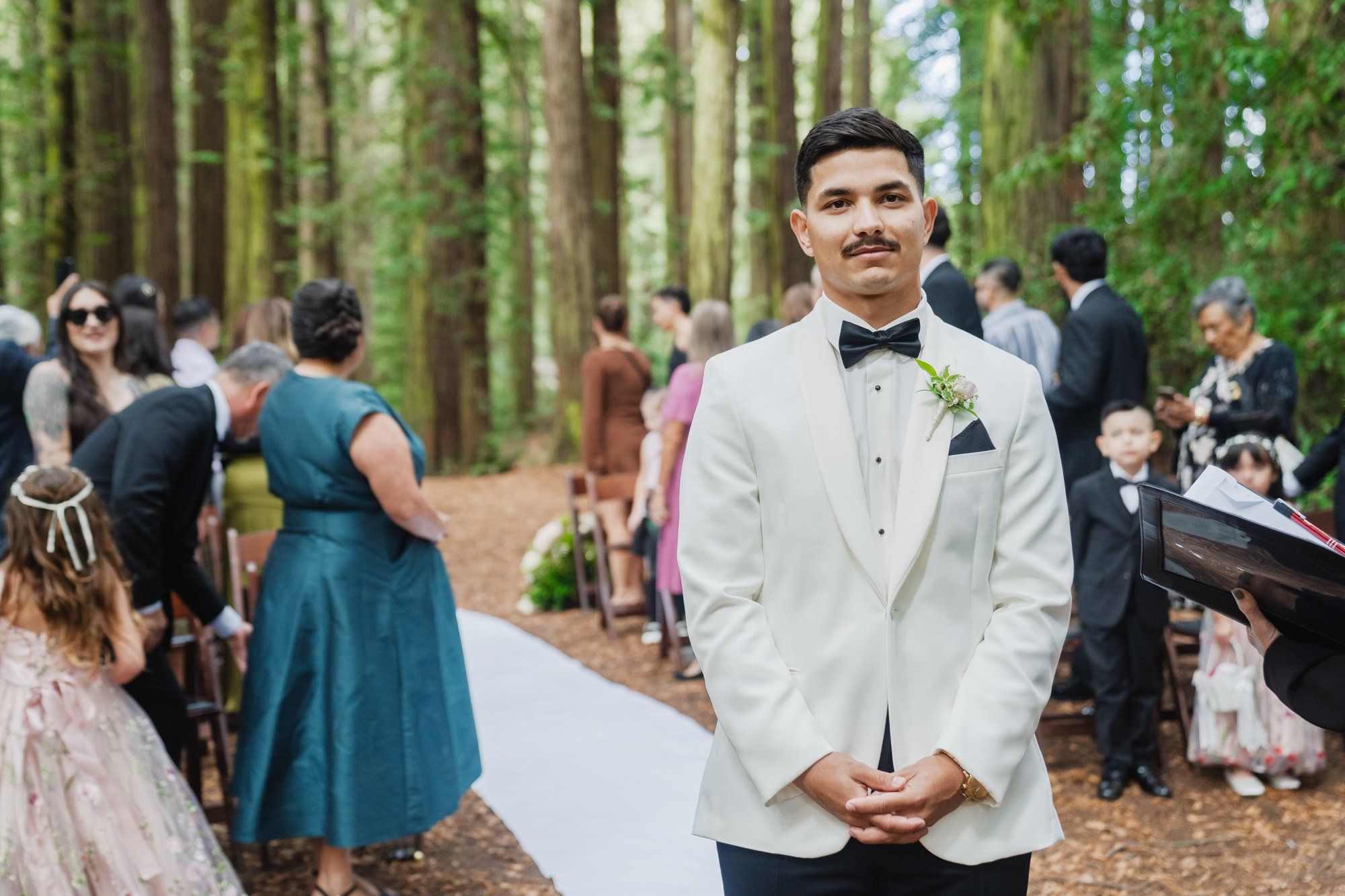 redwoods park ceremony + sf waterfront steak dinner, Vows Under the Redwoods at Roberts Regional Park