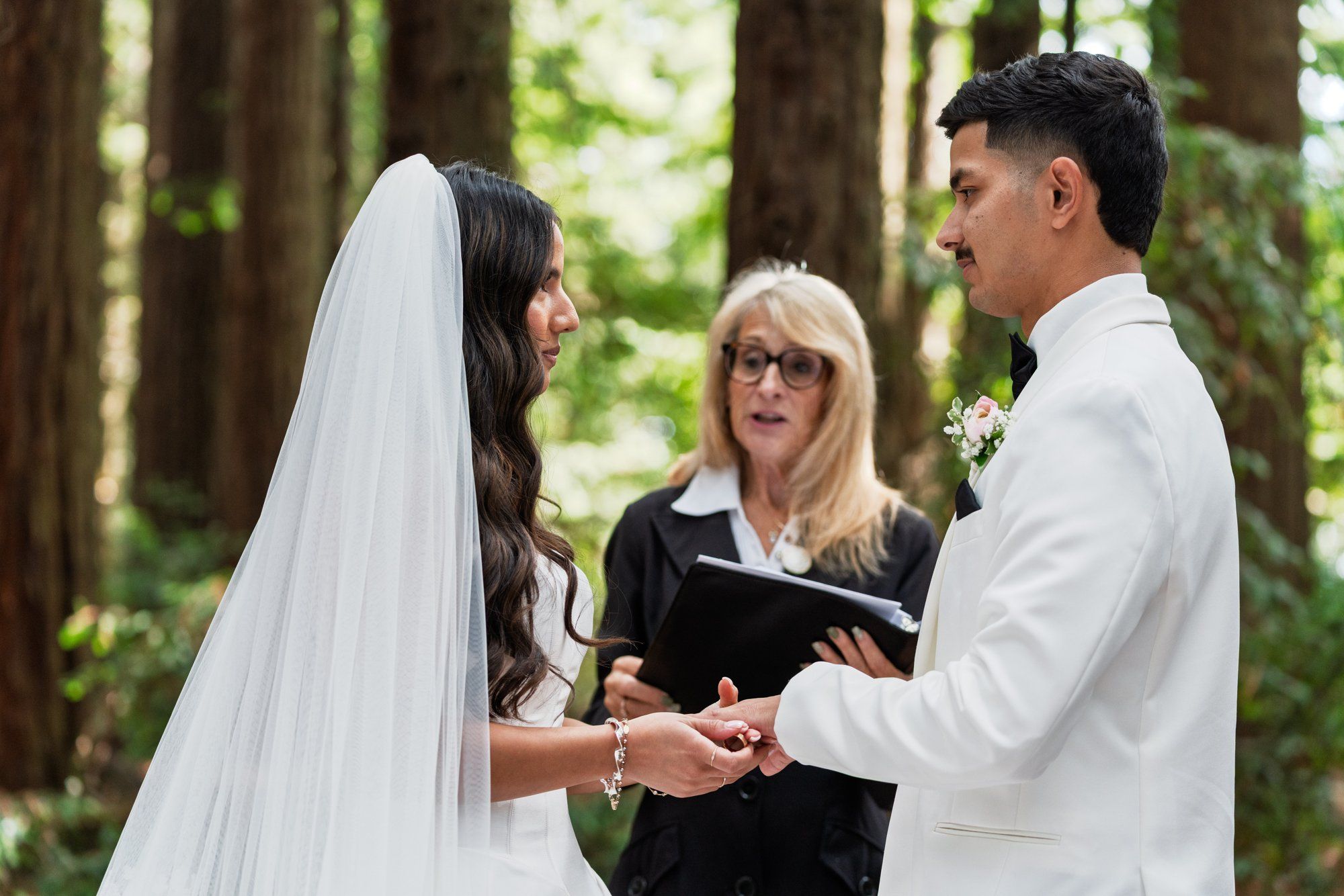 redwoods park ceremony + sf waterfront steak dinner, Vows Under the Redwoods at Roberts Regional Park