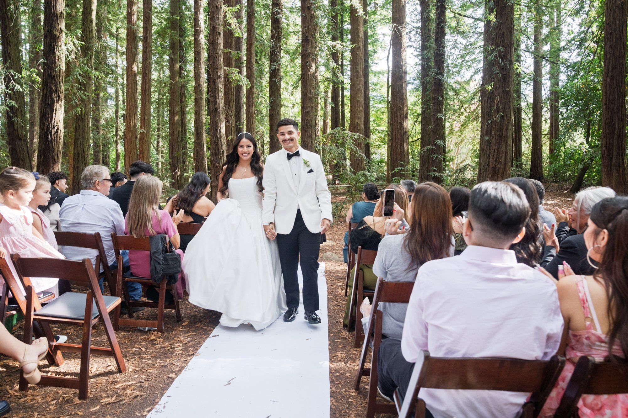 redwoods park ceremony + sf waterfront steak dinner, Vows Under the Redwoods at Roberts Regional Park