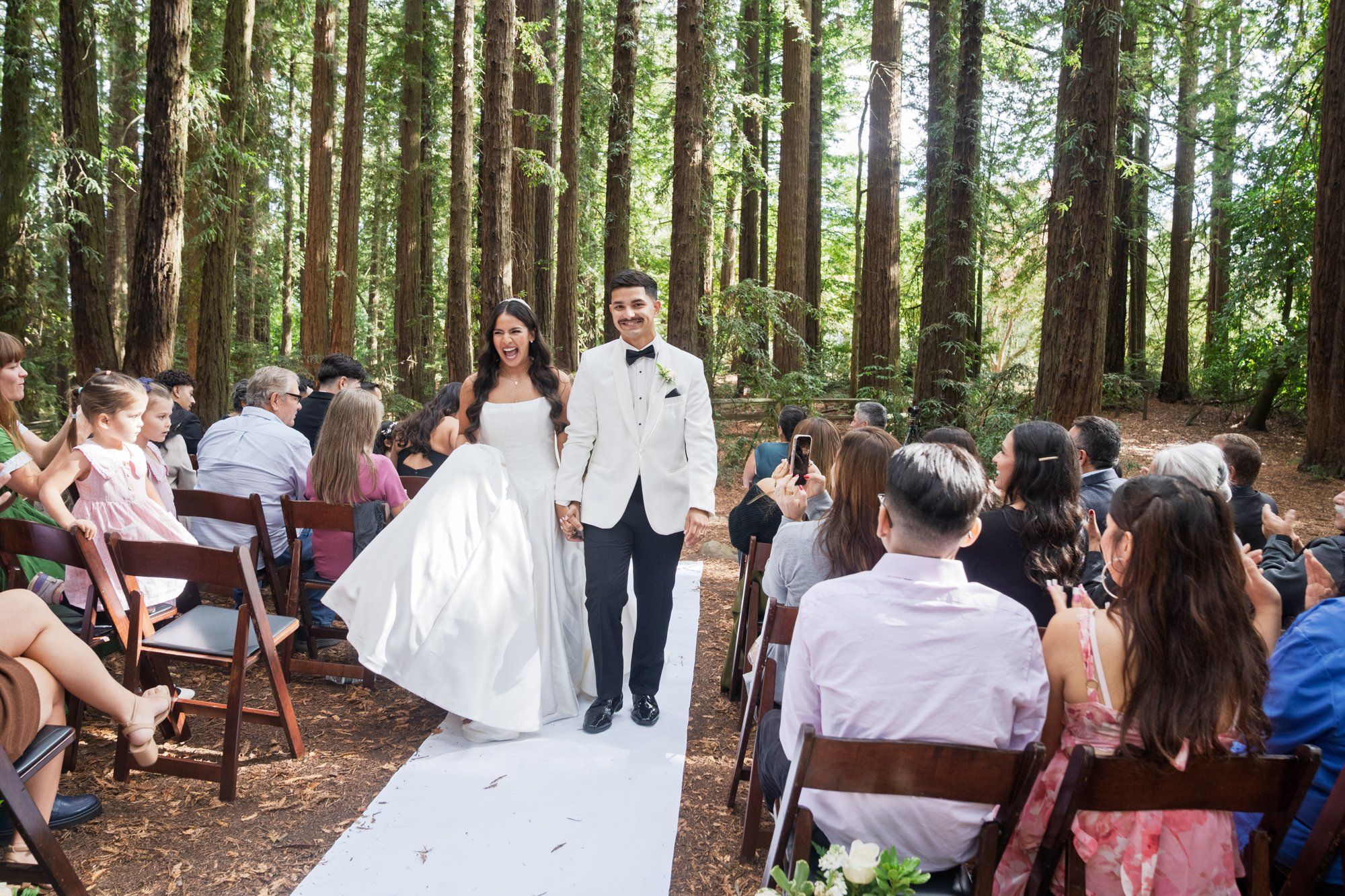 redwoods park ceremony + sf waterfront steak dinner, Vows Under the Redwoods at Roberts Regional Park