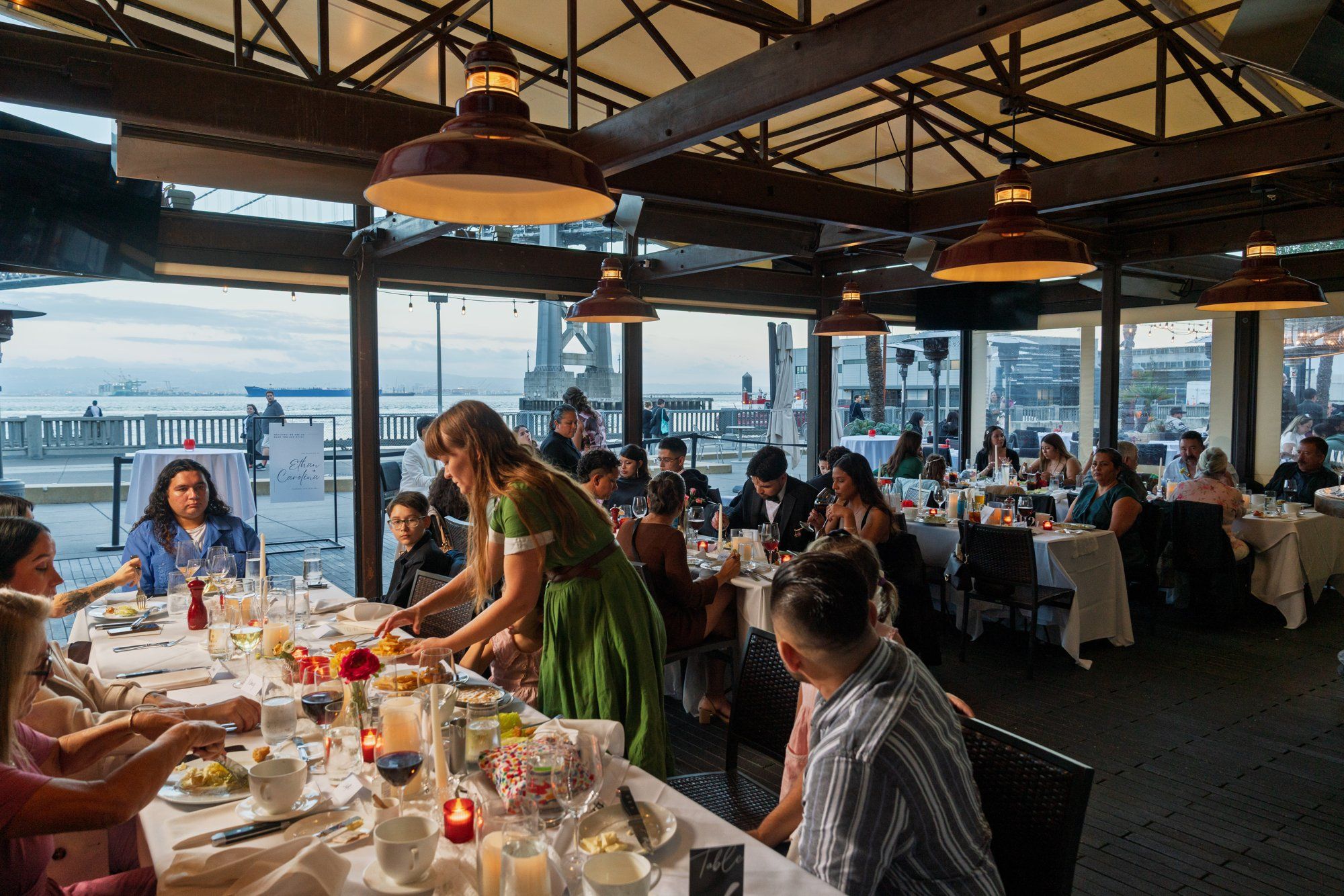 redwoods park ceremony + sf waterfront steak dinner, Dinner on the San Francisco Waterfront
