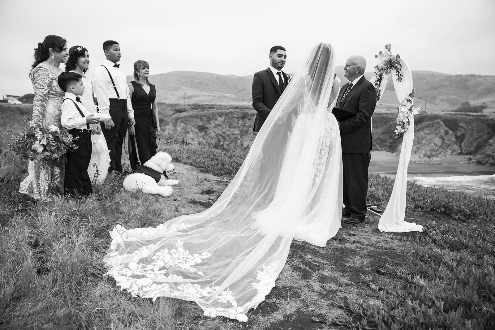 cliffside elopement at duncan's cove, bodega bay, The Ocean-Cliff Ceremony at Duncan's Cove