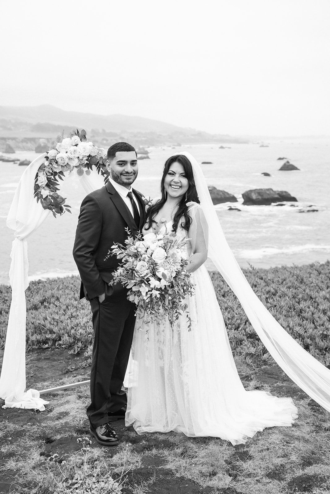 cliffside elopement at duncan's cove, bodega bay, The Ocean-Cliff Ceremony at Duncan's Cove