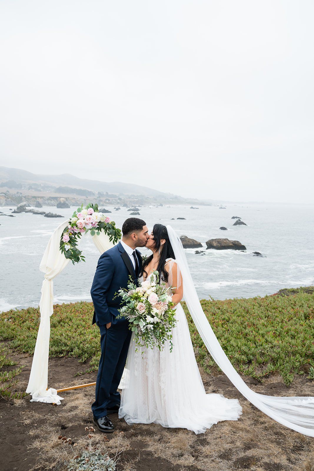 cliffside elopement at duncan's cove, bodega bay, The Ocean-Cliff Ceremony at Duncan's Cove