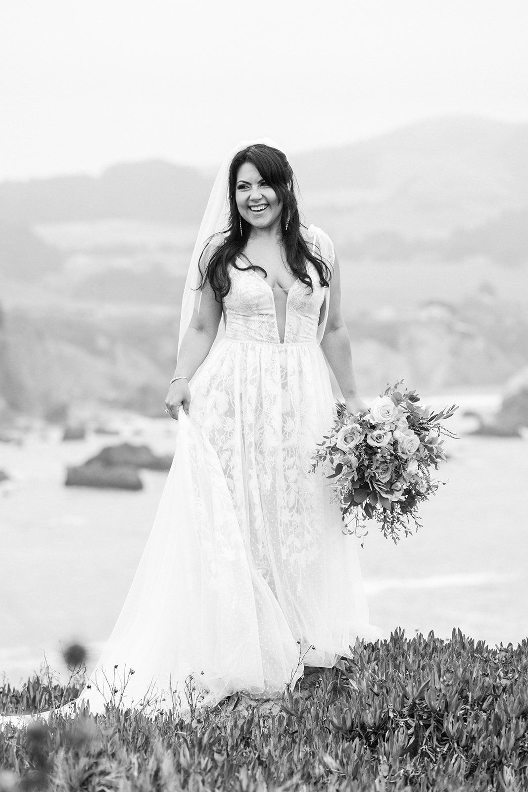 cliffside elopement at duncan's cove, bodega bay, Portraits Above the Cove