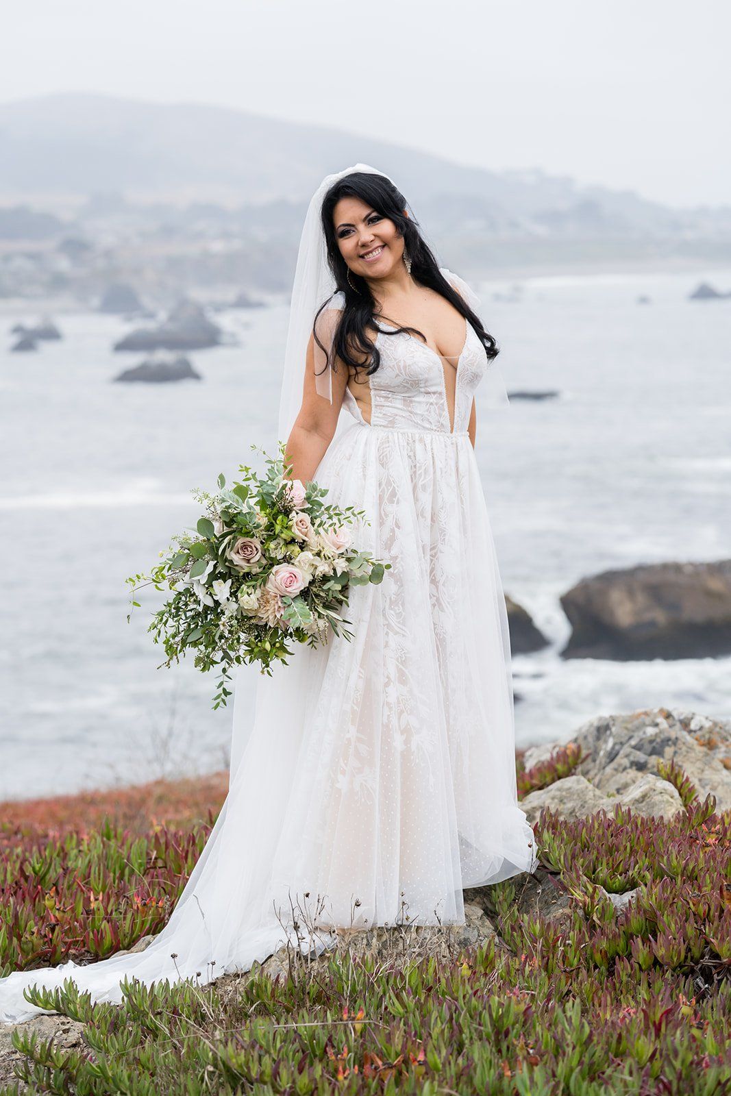 cliffside elopement at duncan's cove, bodega bay, Portraits Above the Cove