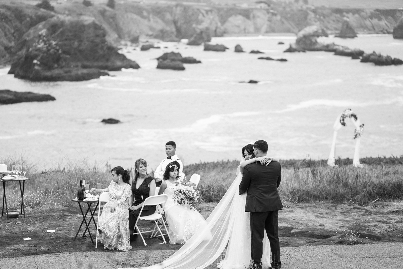 cliffside elopement at duncan's cove, bodega bay, The Ocean-Cliff Ceremony at Duncan's Cove