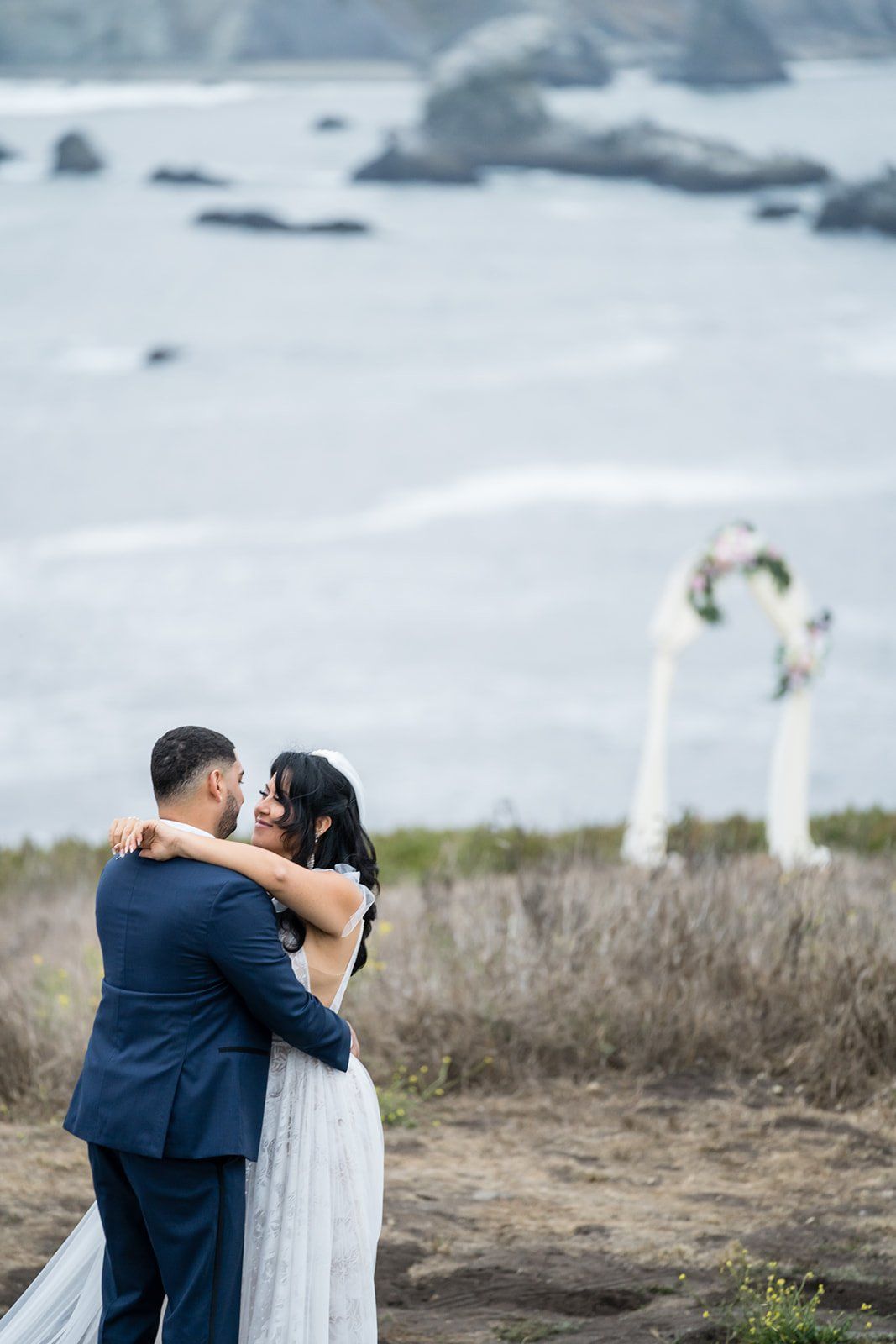 cliffside elopement at duncan's cove, bodega bay, The Ocean-Cliff Ceremony at Duncan's Cove