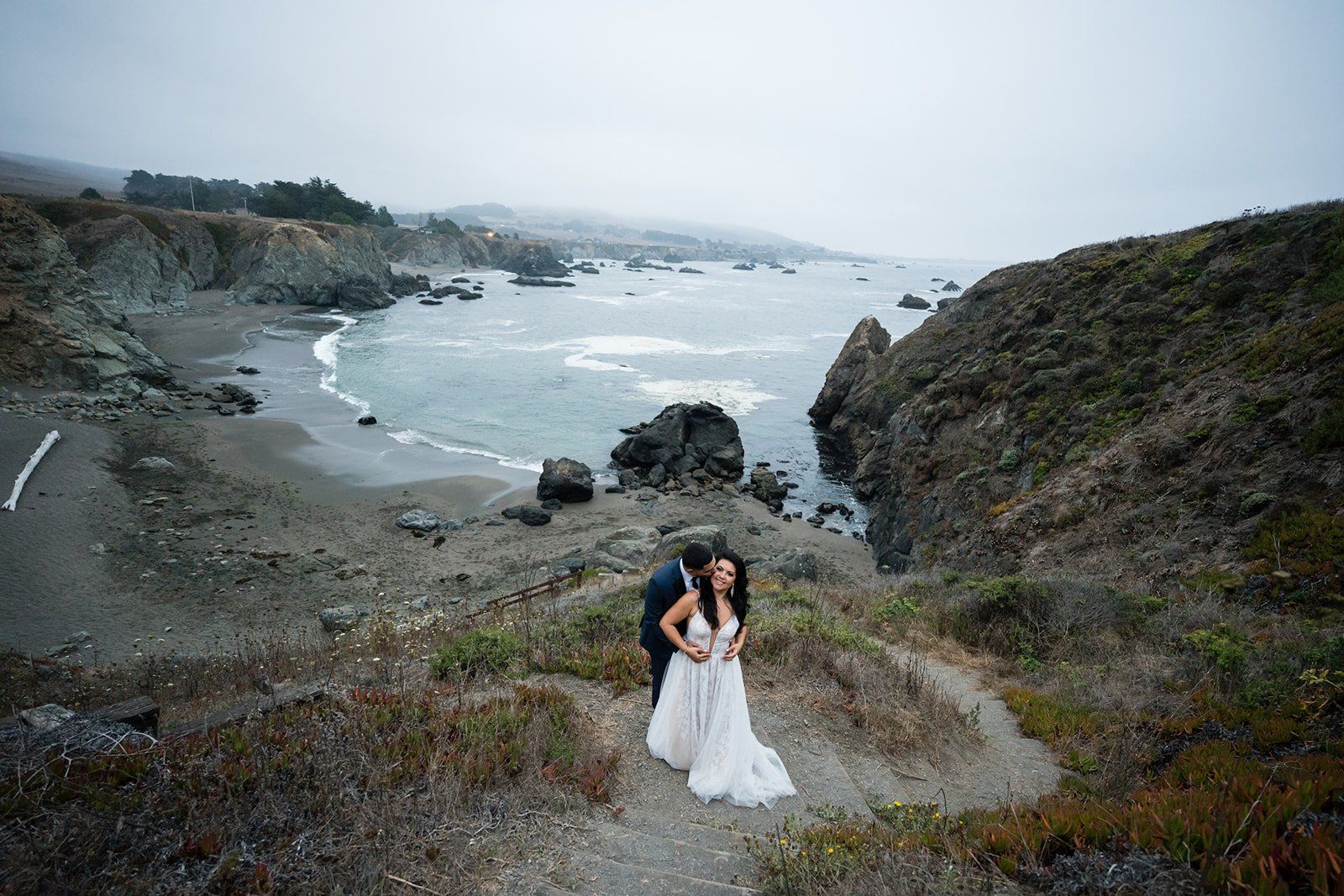 cliffside elopement at Duncan's Cove, Bodega Bay, The Ocean-Cliff Ceremony at Duncan's Cove
