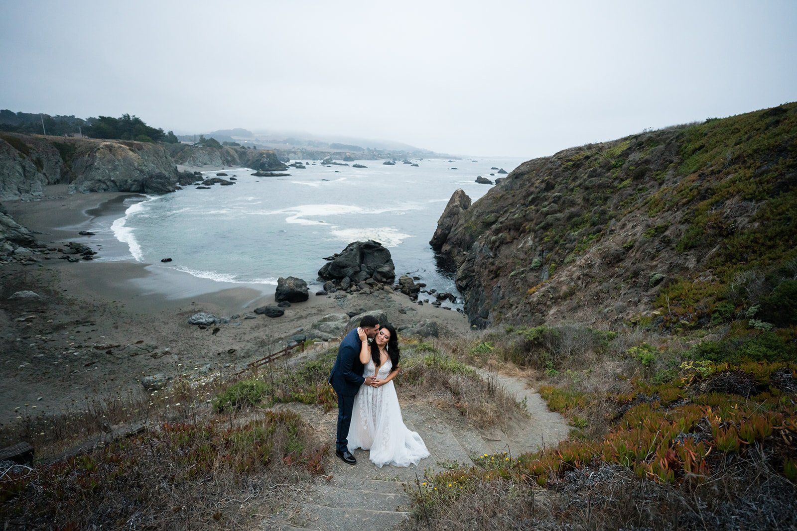 cliffside elopement at Duncan's Cove, Bodega Bay, Portraits Above the Cove
