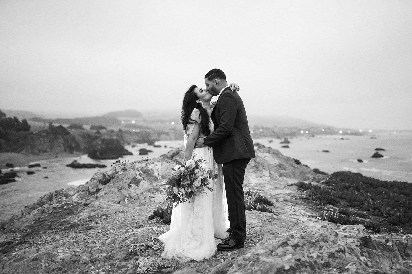 cliffside elopement at Duncan's Cove, Bodega Bay, Portraits Above the Cove