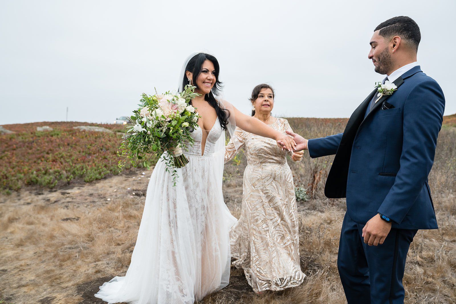 cliffside elopement at duncan's cove, bodega bay, The Ocean-Cliff Ceremony at Duncan's Cove