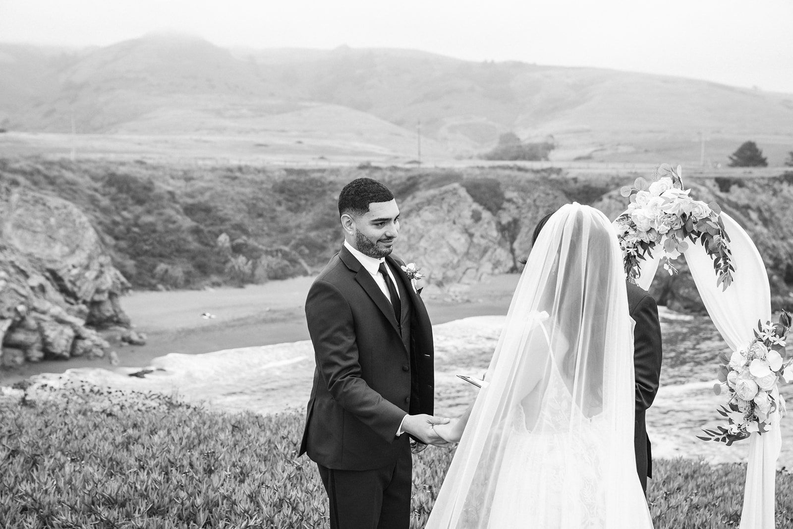 cliffside elopement at duncan's cove, bodega bay, The Ocean-Cliff Ceremony at Duncan's Cove