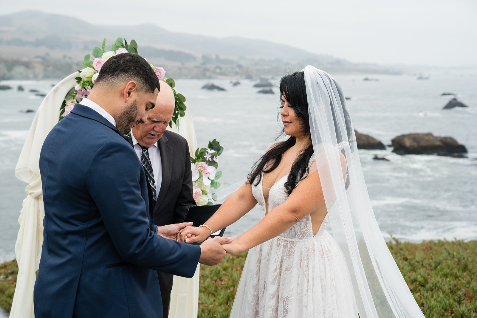 cliffside elopement at duncan's cove, bodega bay, The Ocean-Cliff Ceremony at Duncan's Cove