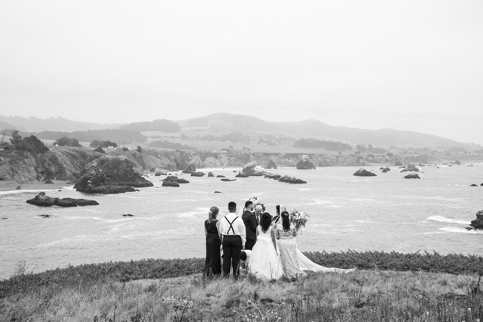 cliffside elopement at duncan's cove, bodega bay, The Ocean-Cliff Ceremony at Duncan's Cove