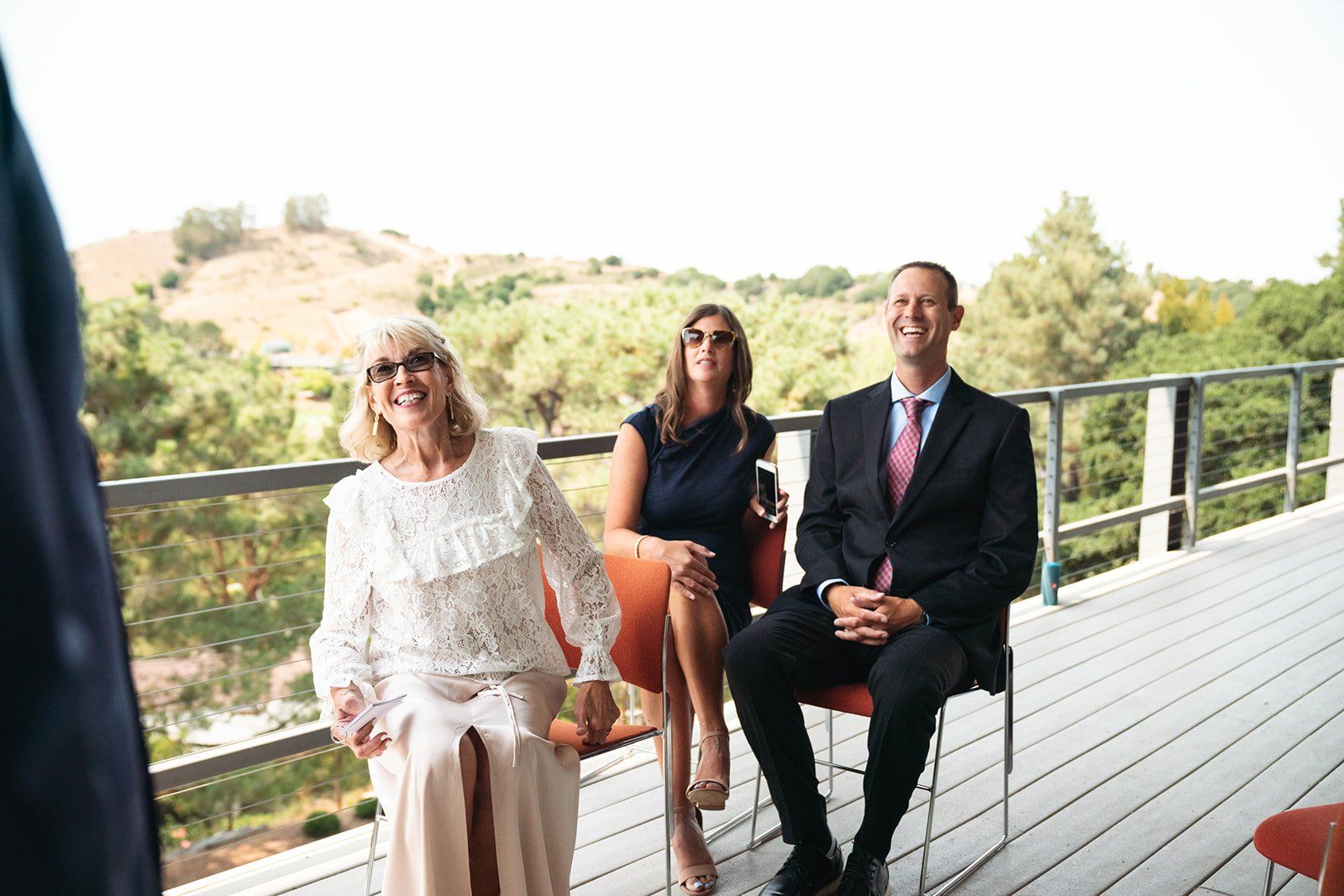 midcentury modern micro wedding at case study house 26, A Midcentury Modern Ceremony on the Balcony
