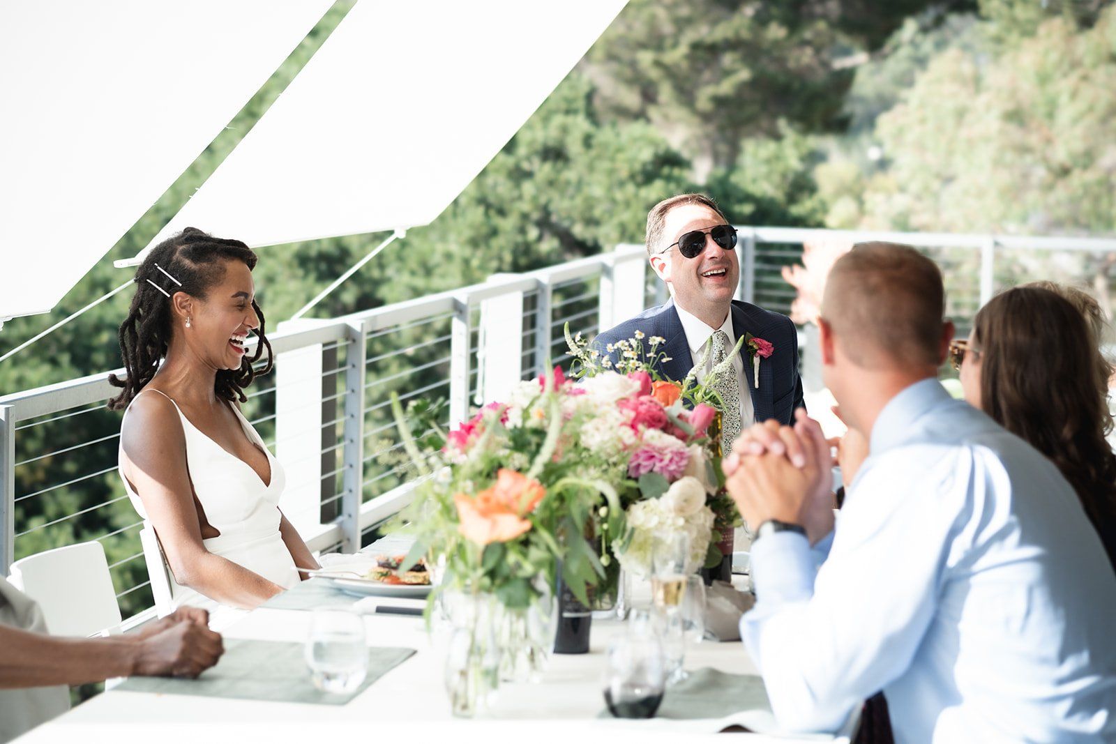 midcentury modern micro wedding at case study house #26, Dinner and Dancing at the Architectural Landmark
