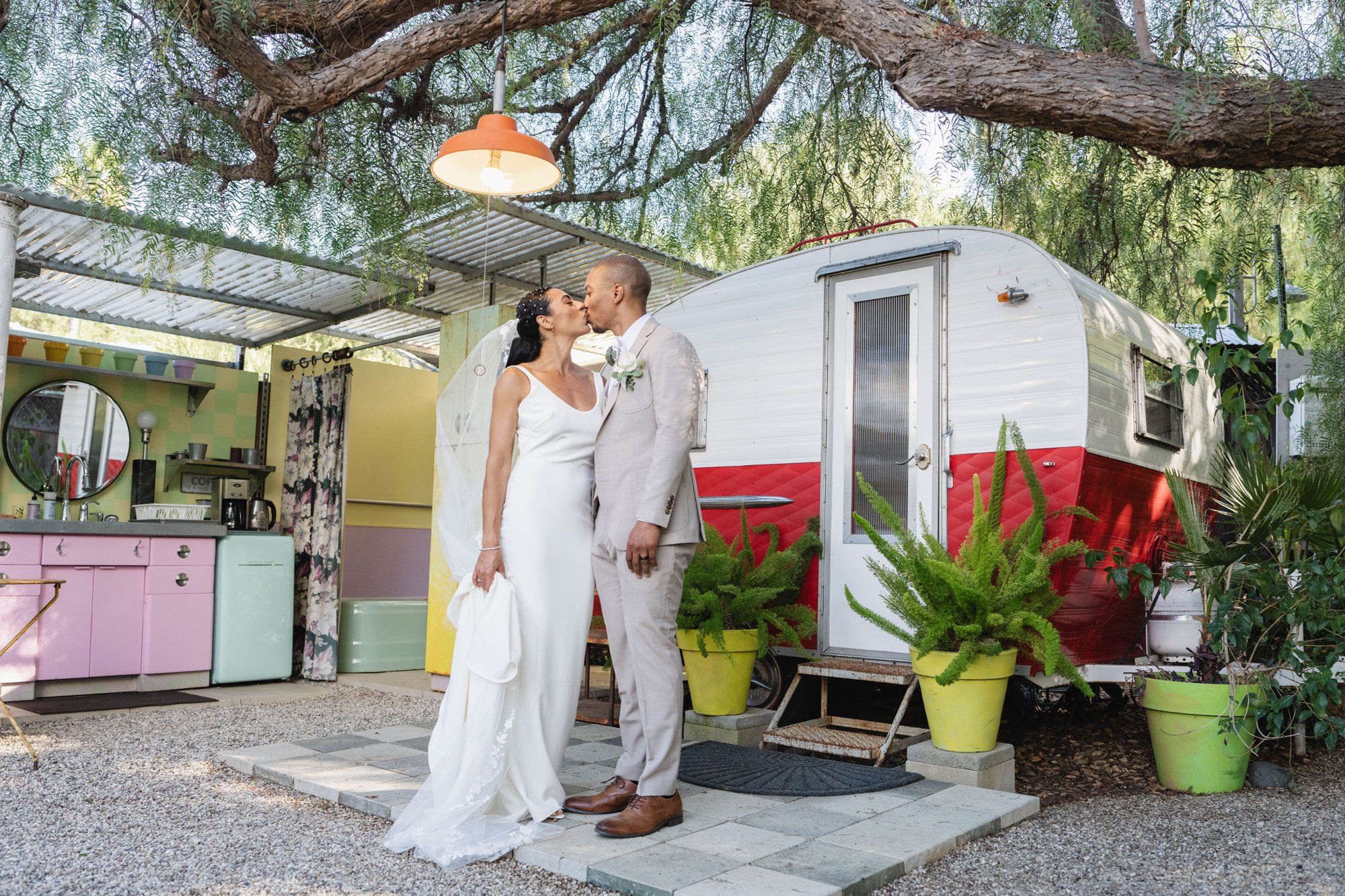 two-venue micro wedding topanga canyon los angeles, Family, Friends & the Two of Them