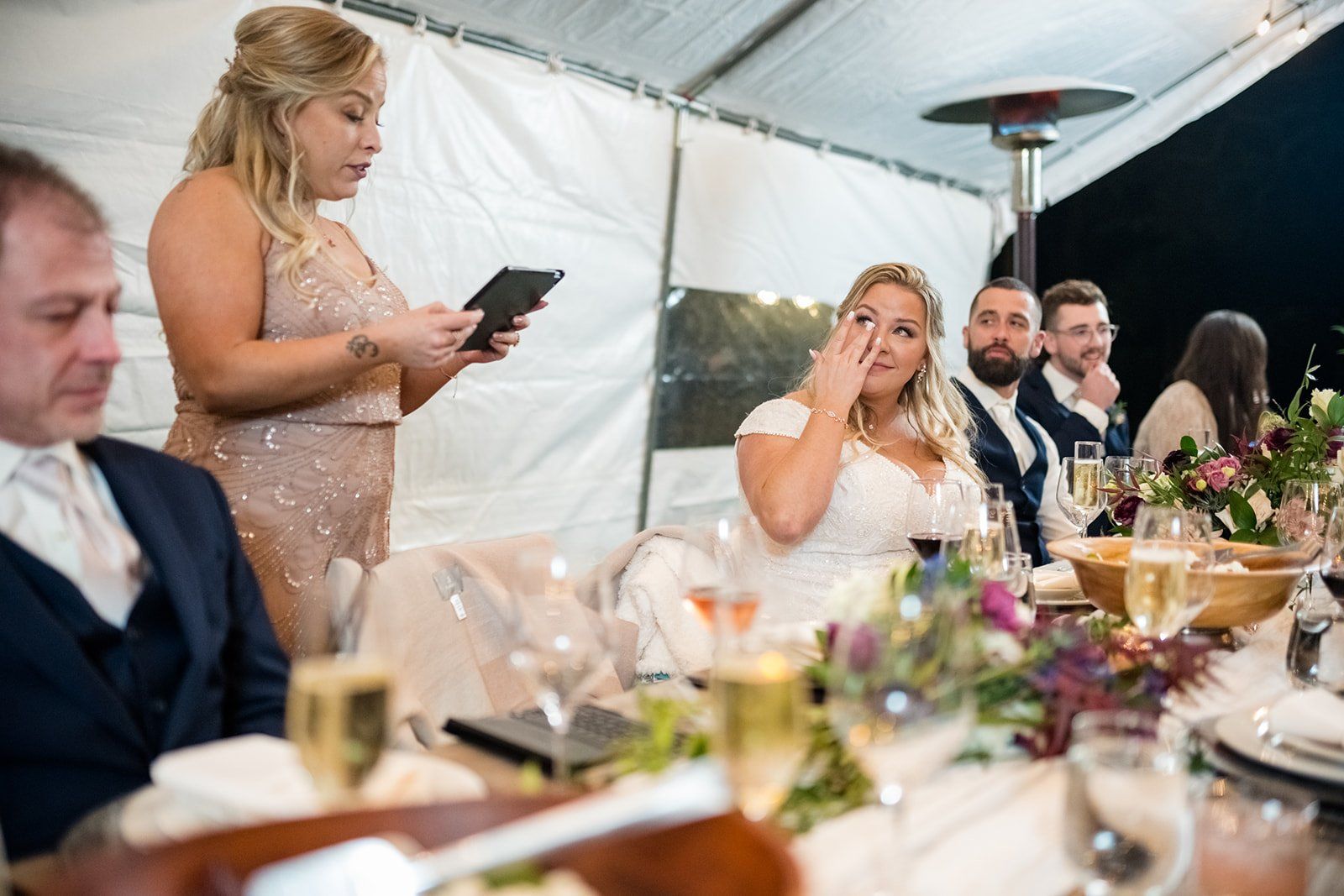 ranch micro wedding at beltane ranch, The Farm Table, the Toasts, and the Firepit at Beltane Ranch