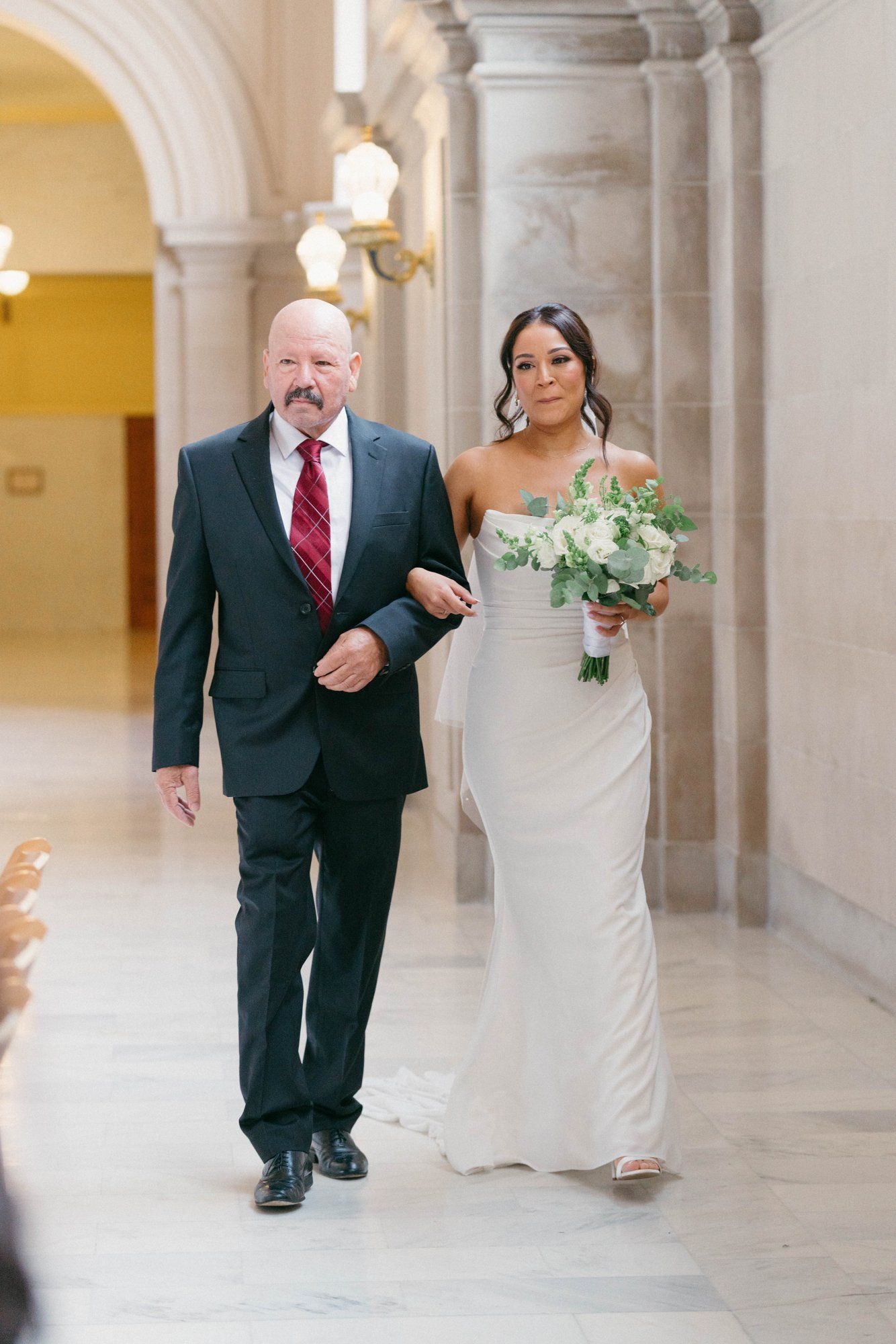 classic city hall micro wedding, grand staircase, Portraits Under the Dome