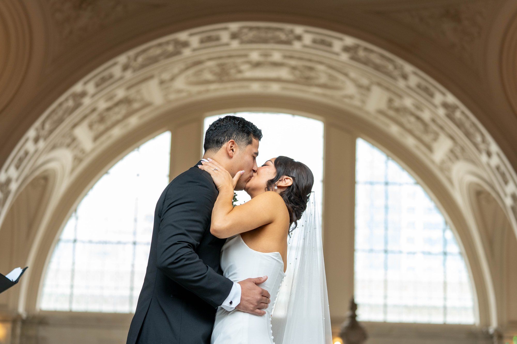 classic city hall micro wedding, grand staircase, Vows on the Grand Staircase, an SF City Hall Staircase Wedding