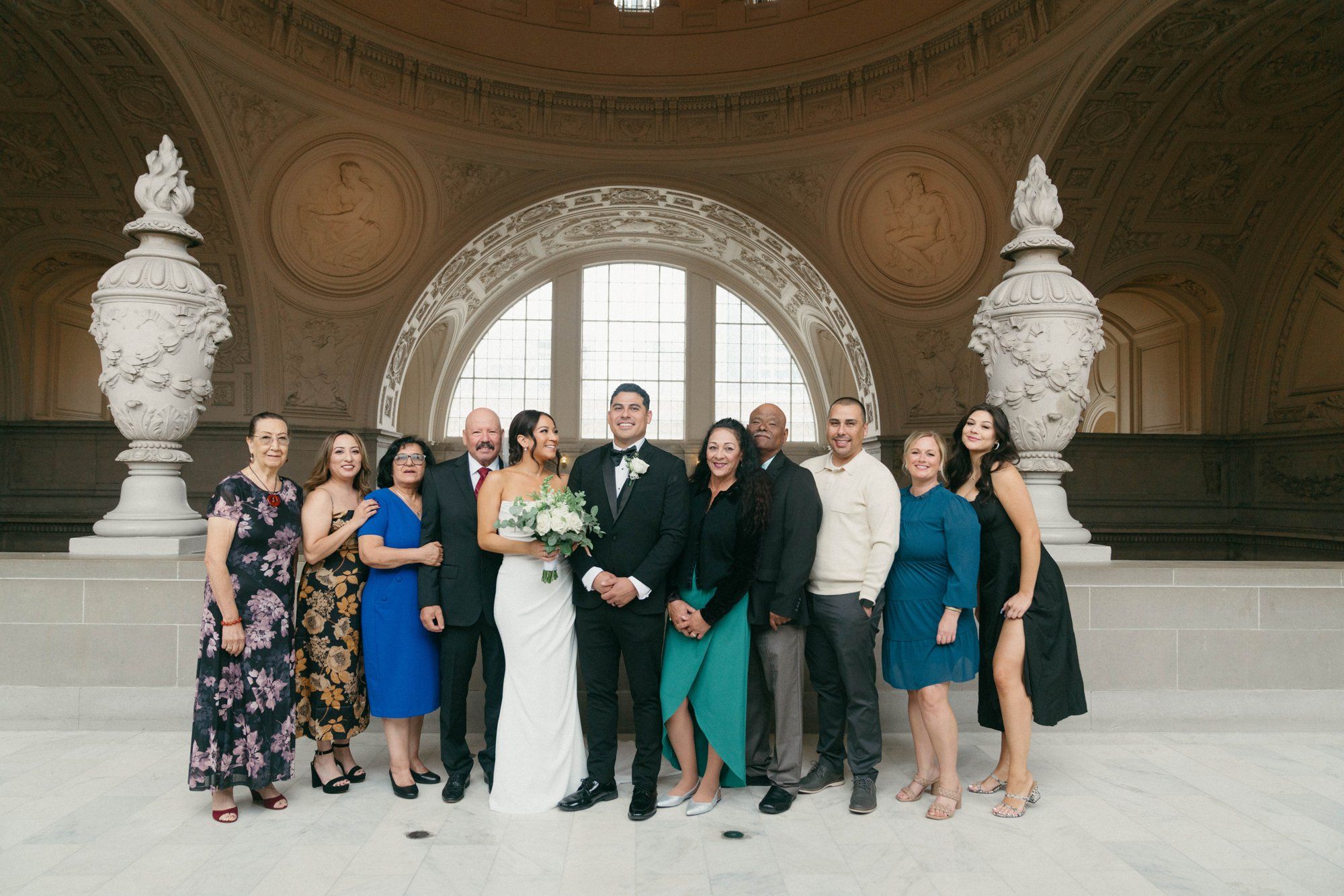 classic city hall micro wedding, grand staircase, Portraits Under the Dome