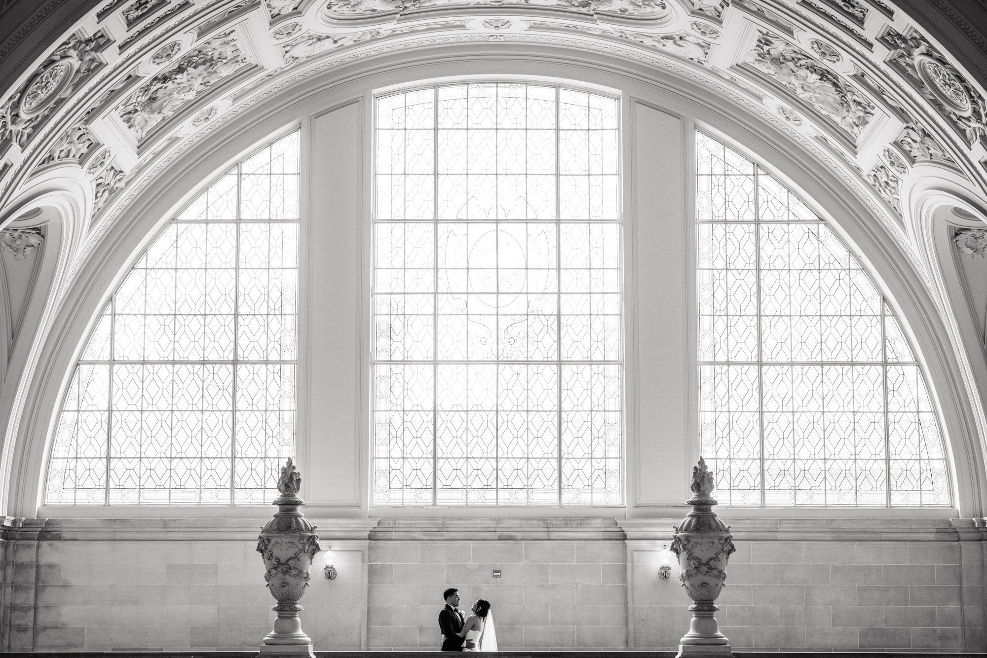 classic city hall micro wedding, grand staircase, Portraits Under the Dome