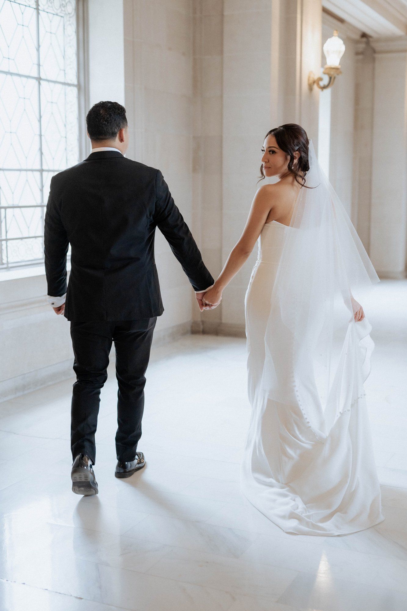 classic city hall micro wedding, grand staircase, Portraits Under the Dome