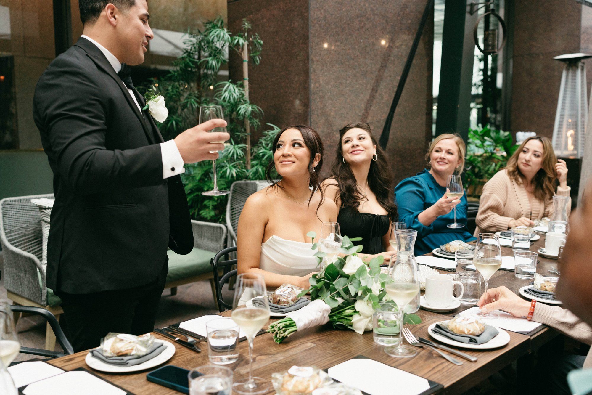 classic city hall micro wedding, grand staircase, Cake and a Toast After the Urban City Hall Ceremony