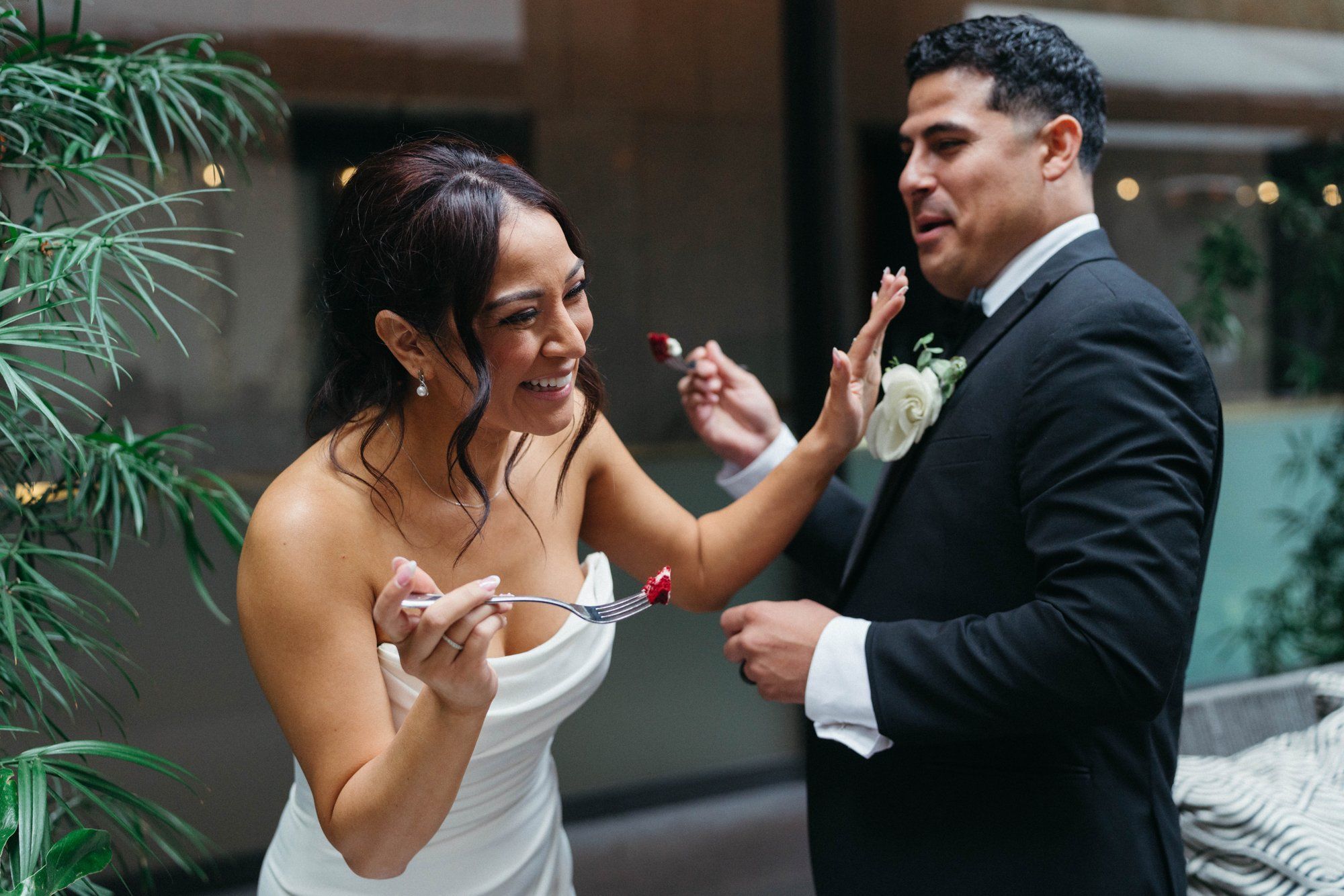 classic city hall micro wedding, grand staircase, Cake and a Toast After the Urban City Hall Ceremony