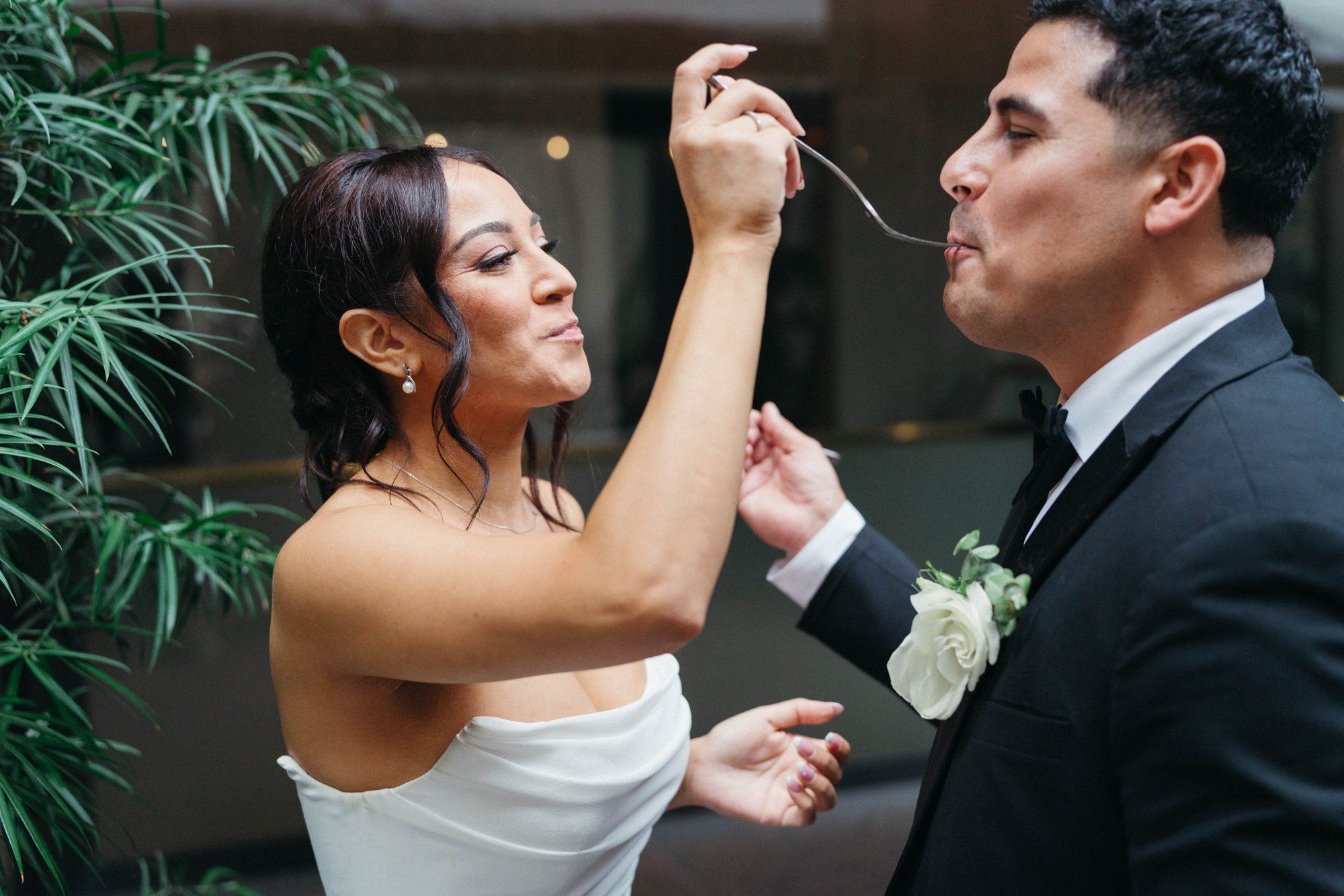 classic city hall micro wedding, grand staircase, Cake and a Toast After the Urban City Hall Ceremony