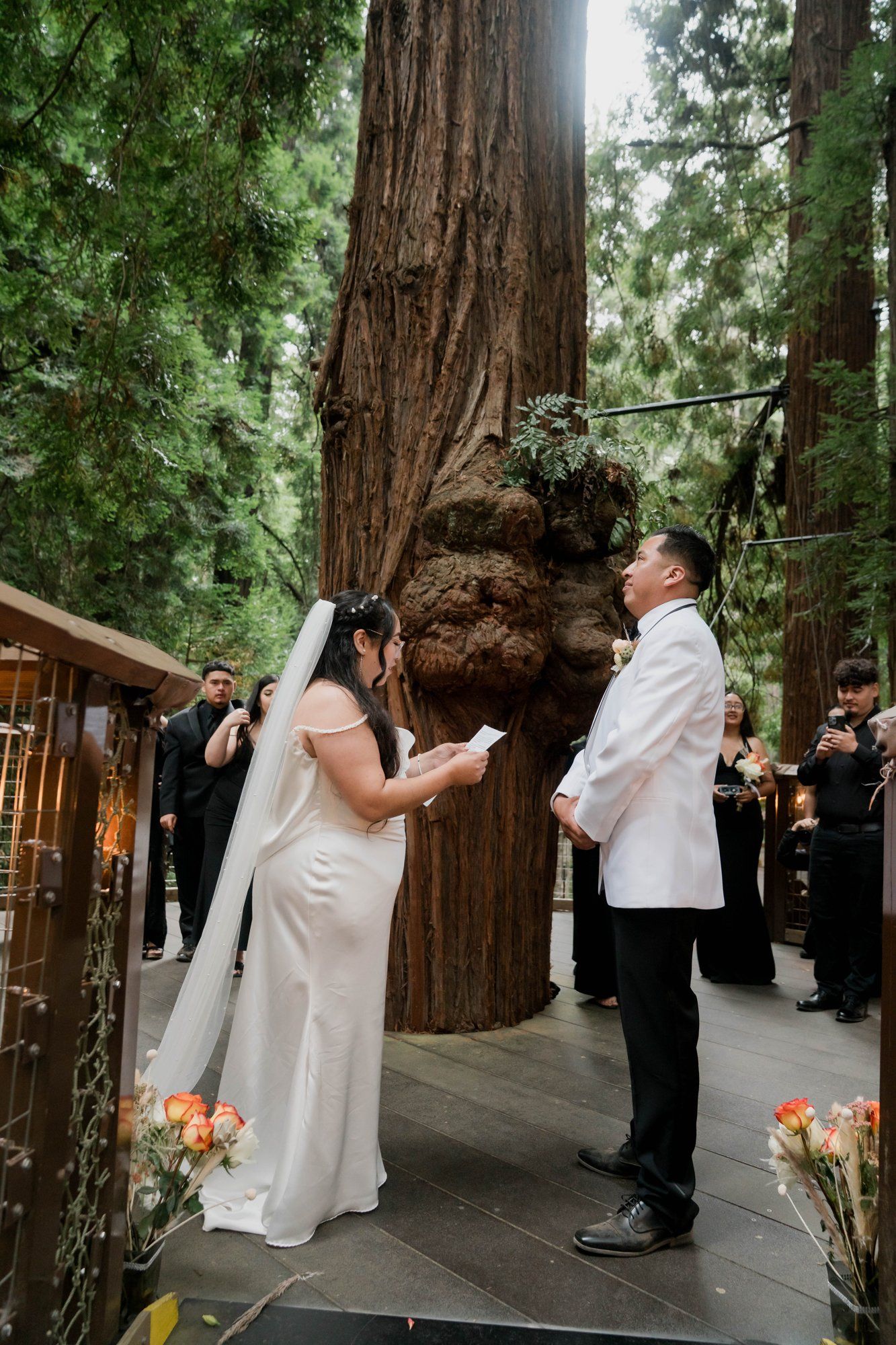 same-sex redwoods elopement at sequoia park zoo skywalk, A Humboldt Redwoods Elopement in the Canopy