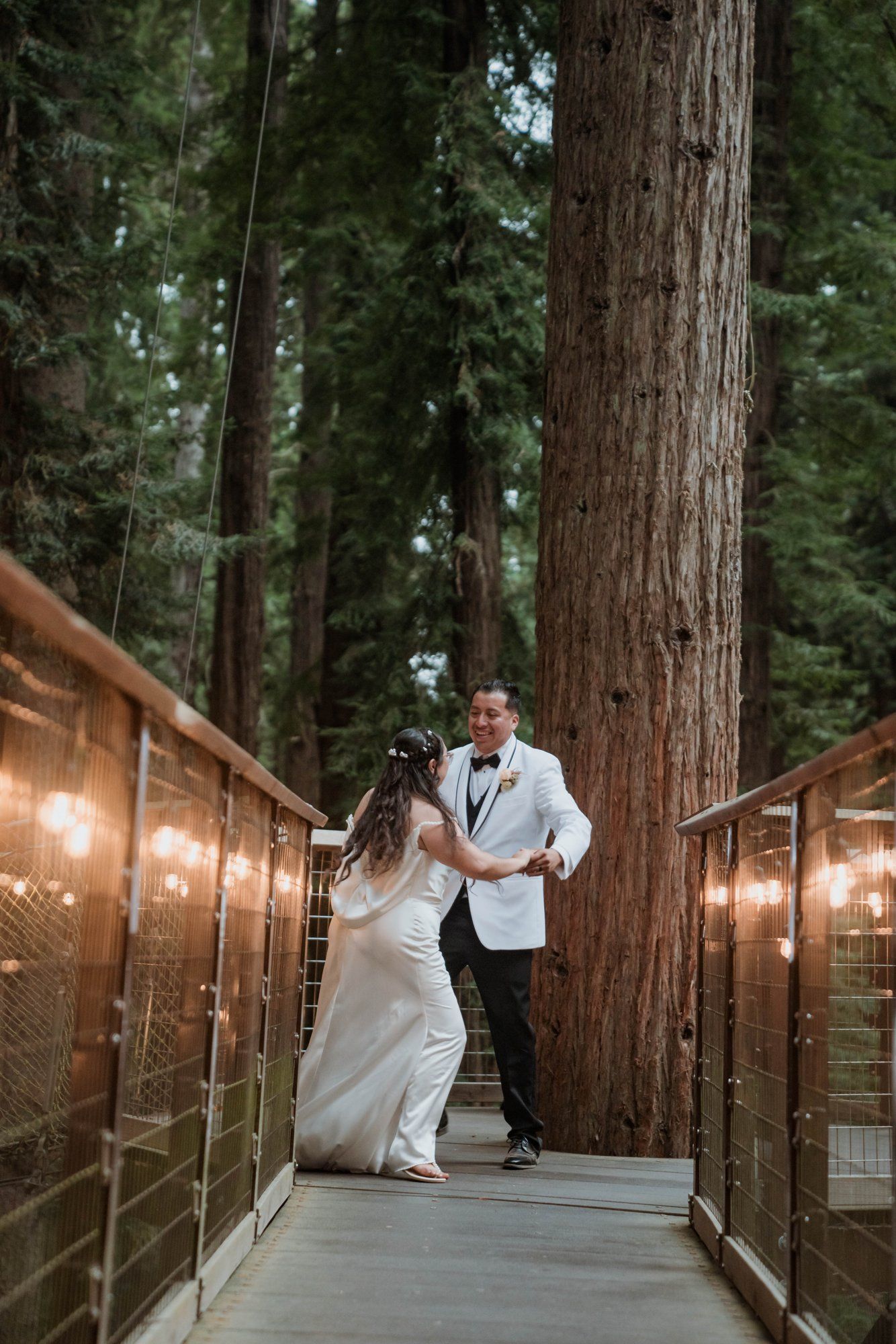 same-sex redwoods elopement at sequoia park zoo skywalk, Toasts, Dances, and an Owl