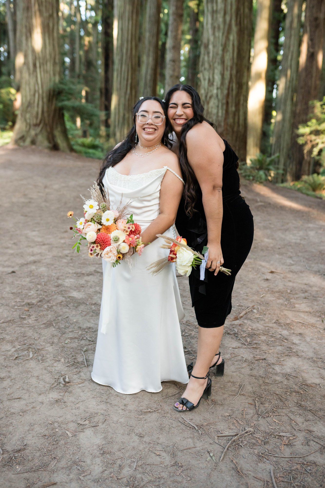 same-sex redwoods elopement at sequoia park zoo skywalk, Toasts, Dances, and an Owl