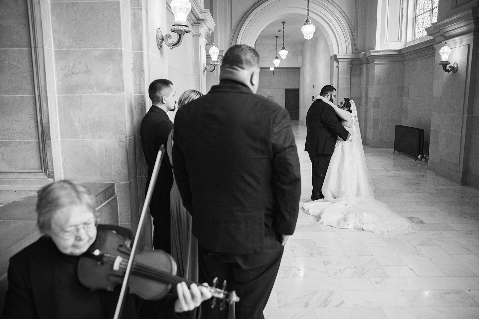 fourth-floor gallery city hall wedding + boudin bistro (planning-restart story), Portraits in the Marble