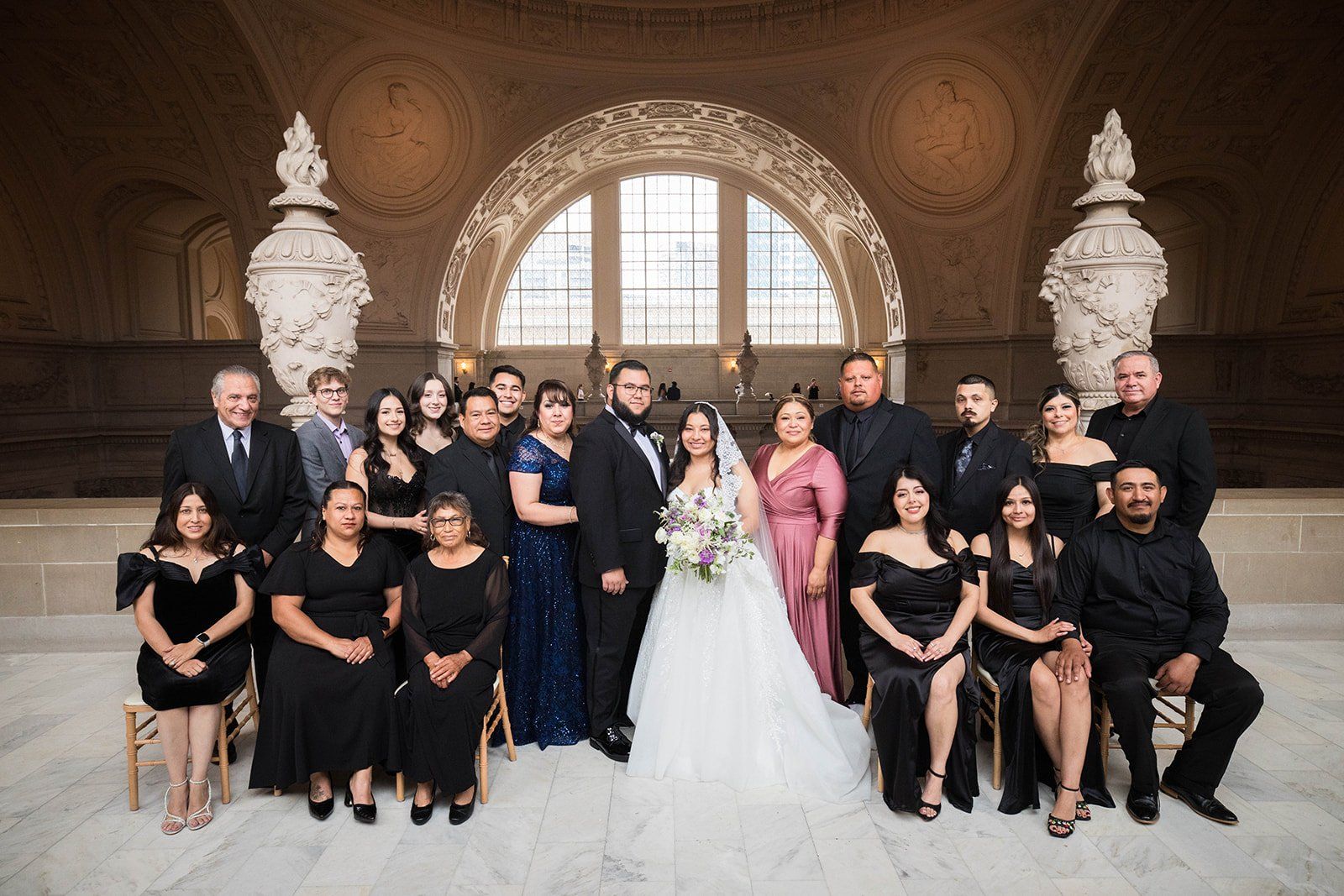 fourth-floor gallery city hall wedding + boudin bistro (planning-restart story), Portraits in the Marble