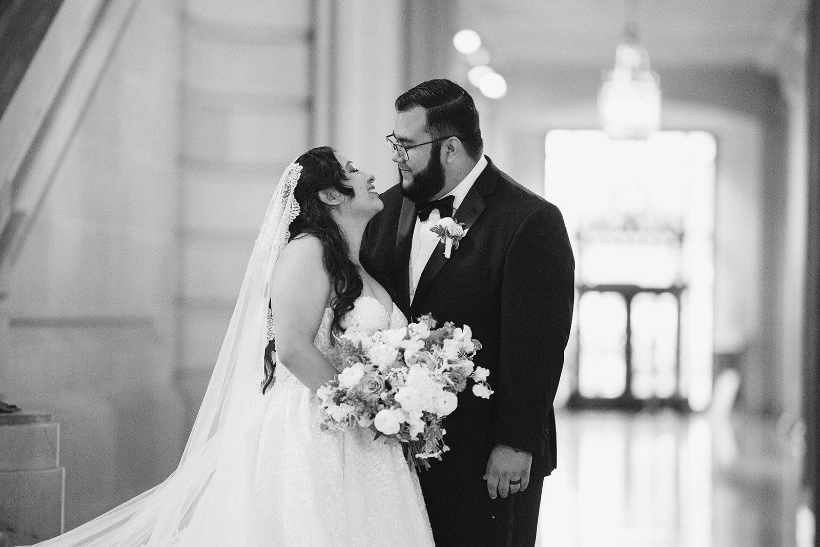 fourth-floor gallery city hall wedding + boudin bistro (planning-restart story), Portraits in the Marble