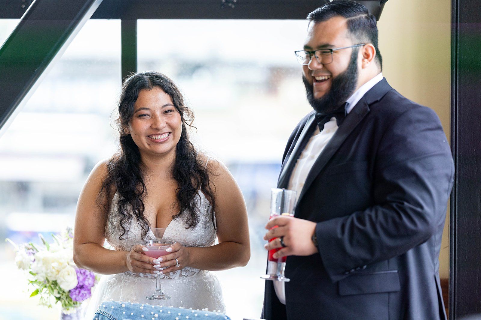 fourth-floor gallery city hall wedding + boudin bistro (planning-restart story), Dinner at the Waterfront