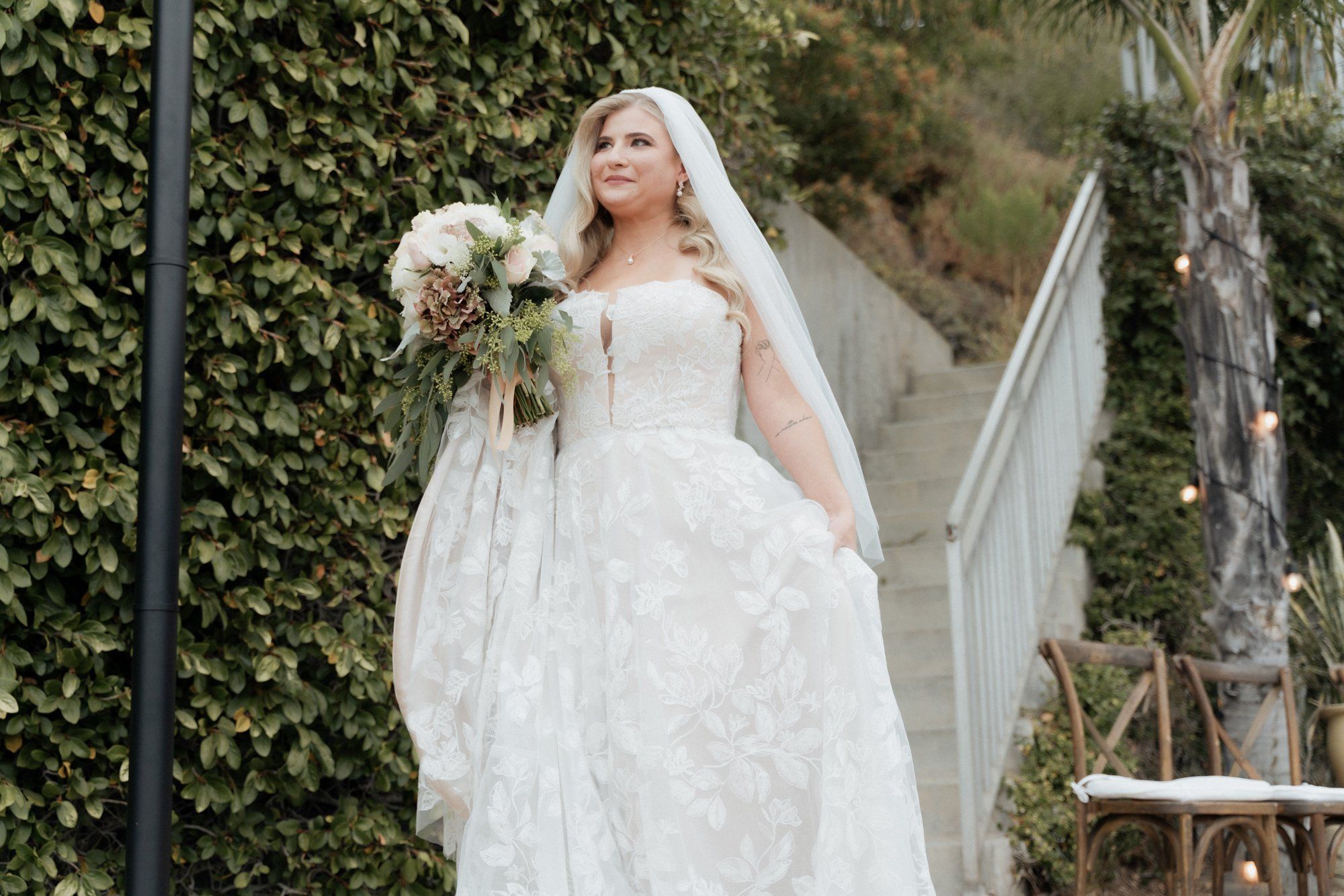private cliffside residence wedding, malibu, Portraits Along the Coast at Sunset