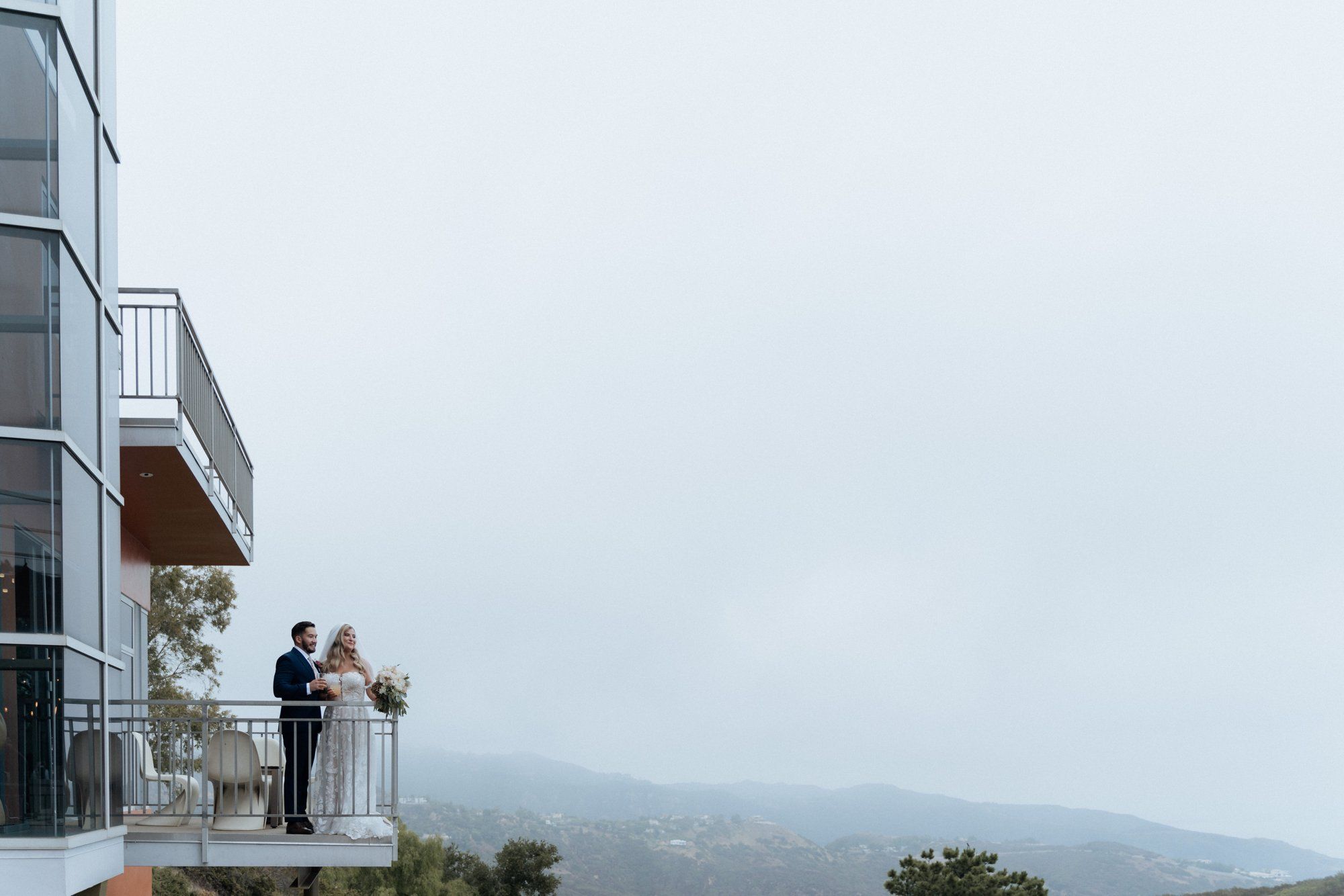 private cliffside residence wedding, malibu, Portraits Along the Coast at Sunset