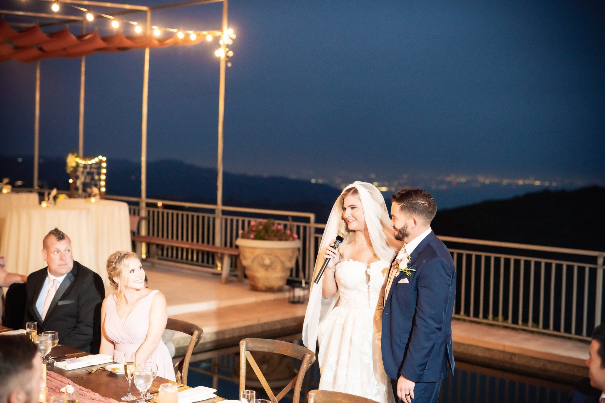 private cliffside residence wedding, malibu, Dinner, Dances, and the Cake by the Pool