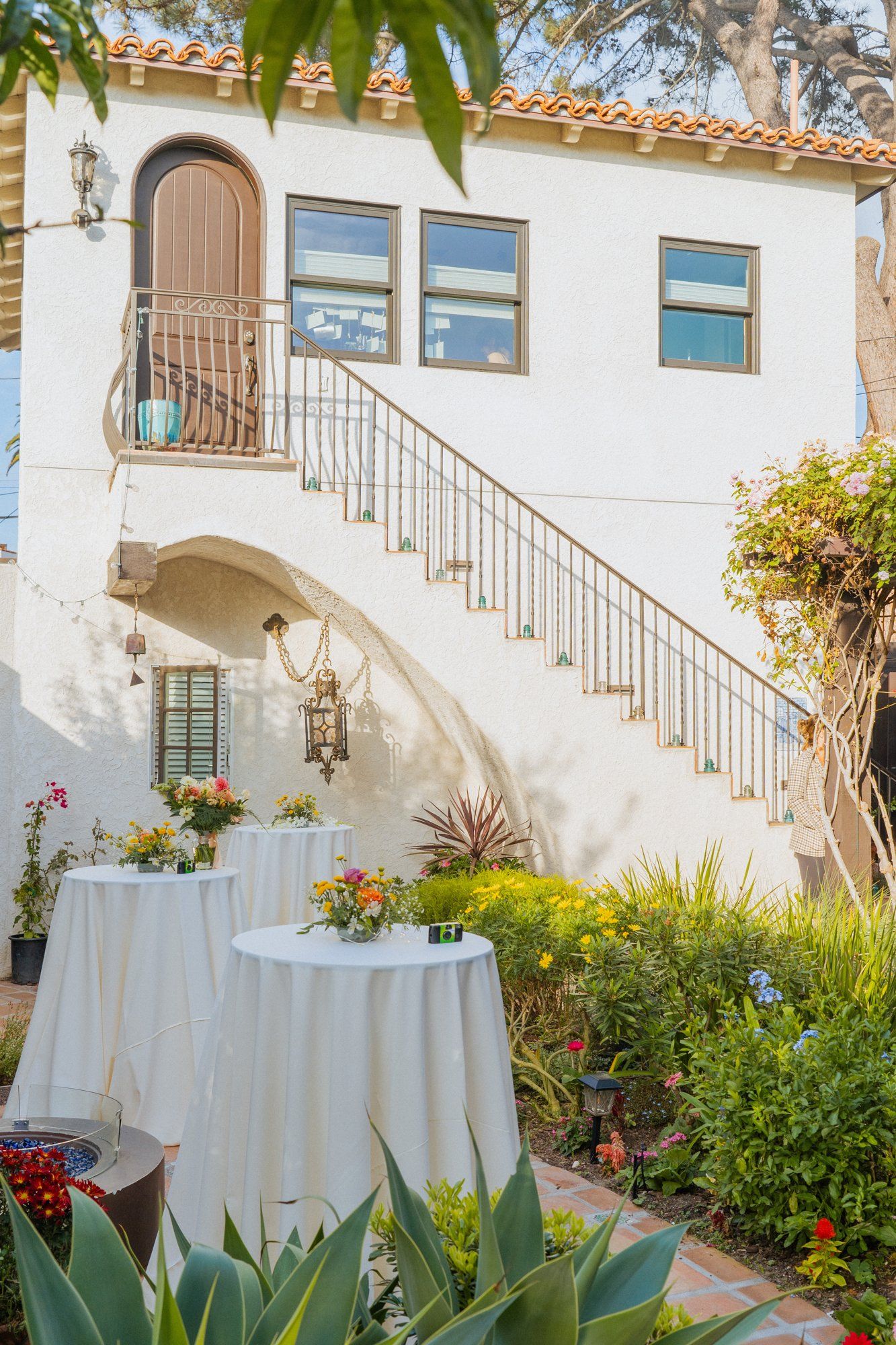 villa micro wedding at villa francesca, socal, Dinner Under the Wooden Awning