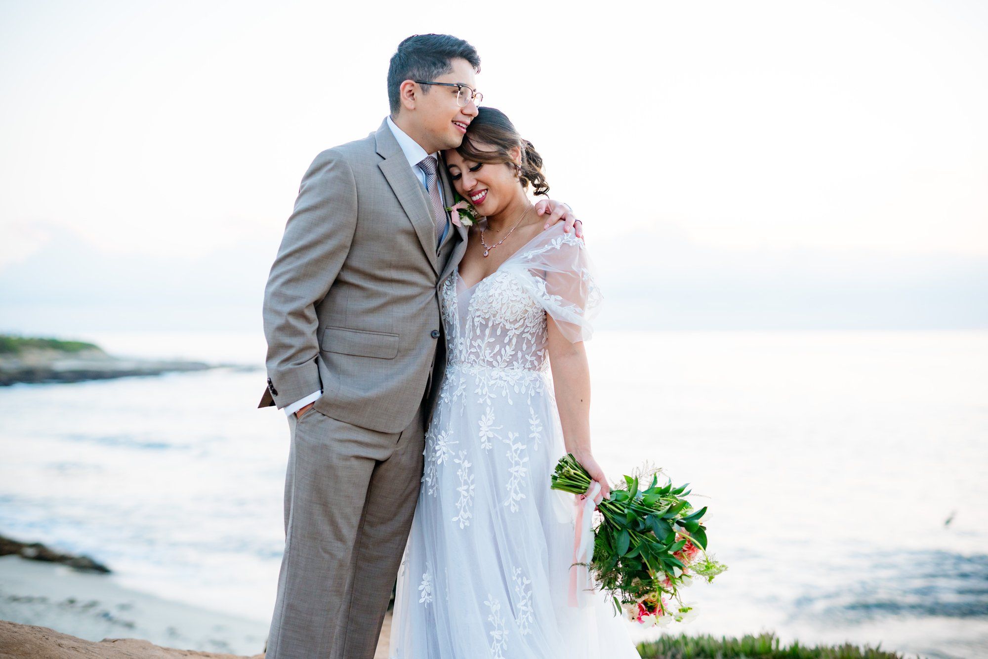 villa micro wedding at villa francesca, socal, Sunset Portraits at La Jolla Cove