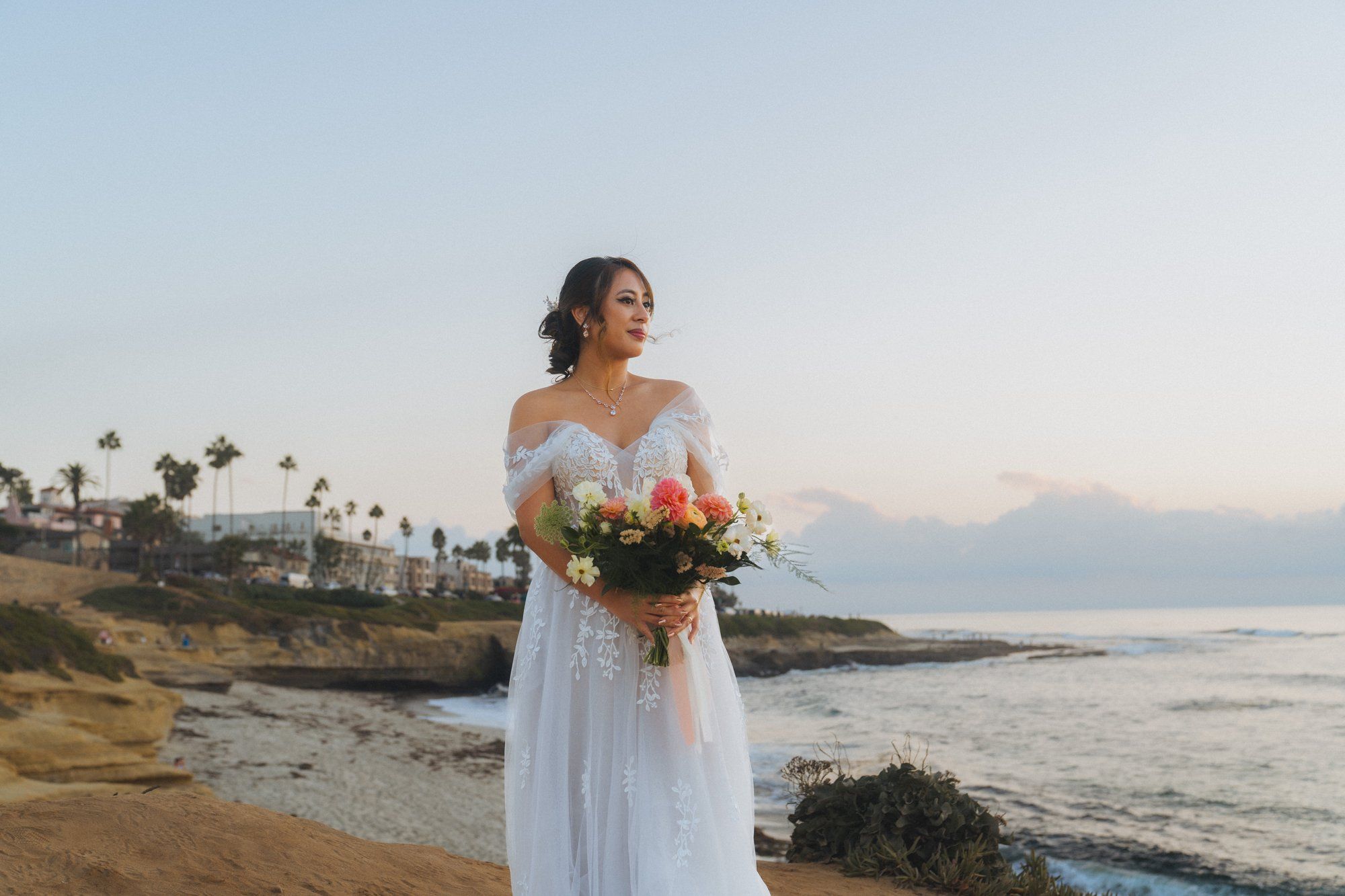 villa micro wedding at Villa Francesca, Sunset Portraits at La Jolla Cove