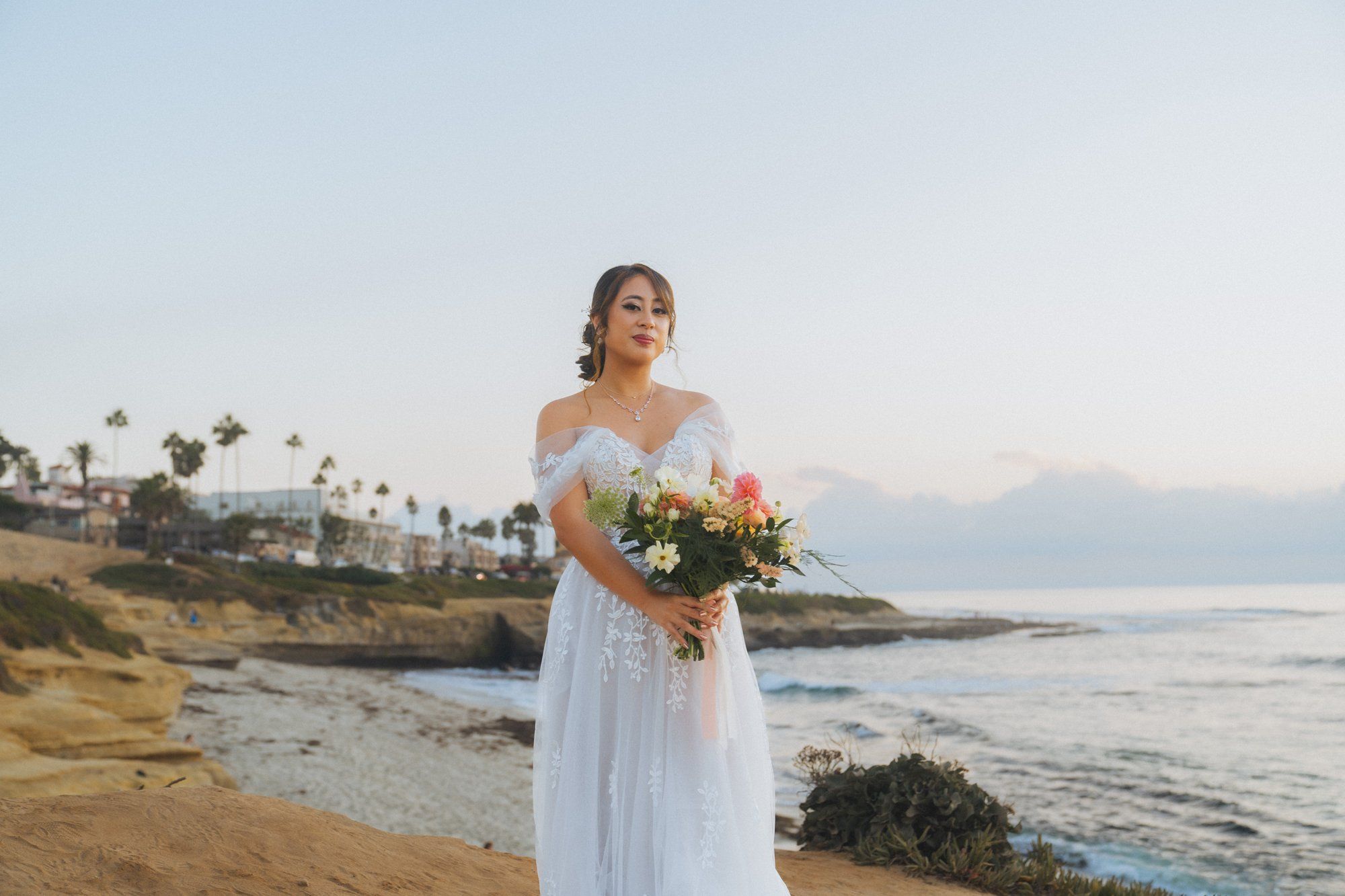 villa micro wedding at villa francesca, socal, Sunset Portraits at La Jolla Cove