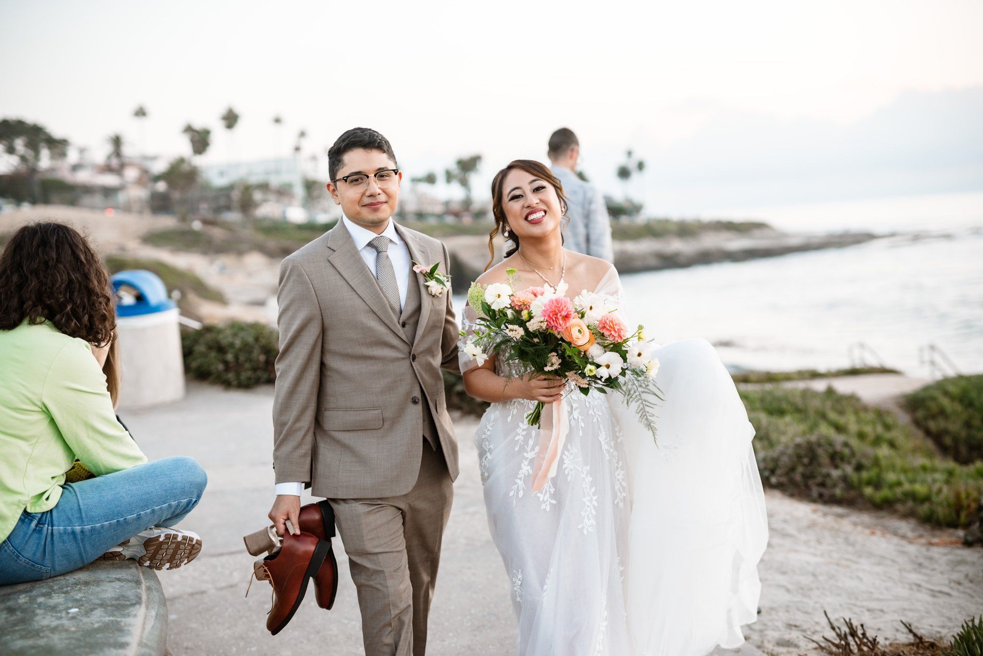 villa micro wedding at villa francesca, socal, Sunset Portraits at La Jolla Cove
