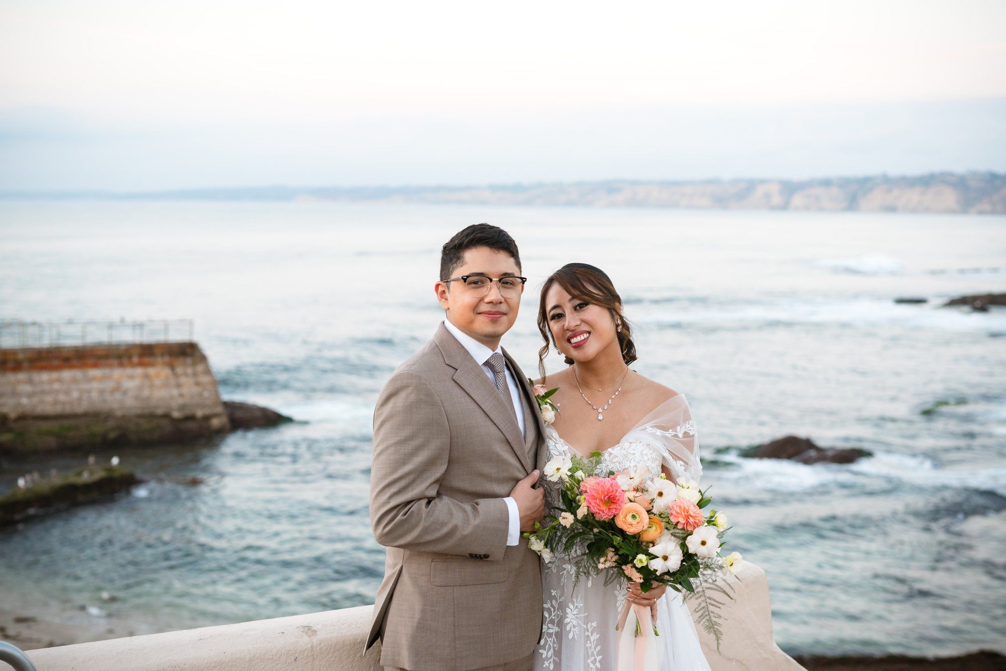 villa micro wedding at Villa Francesca, Sunset Portraits at La Jolla Cove