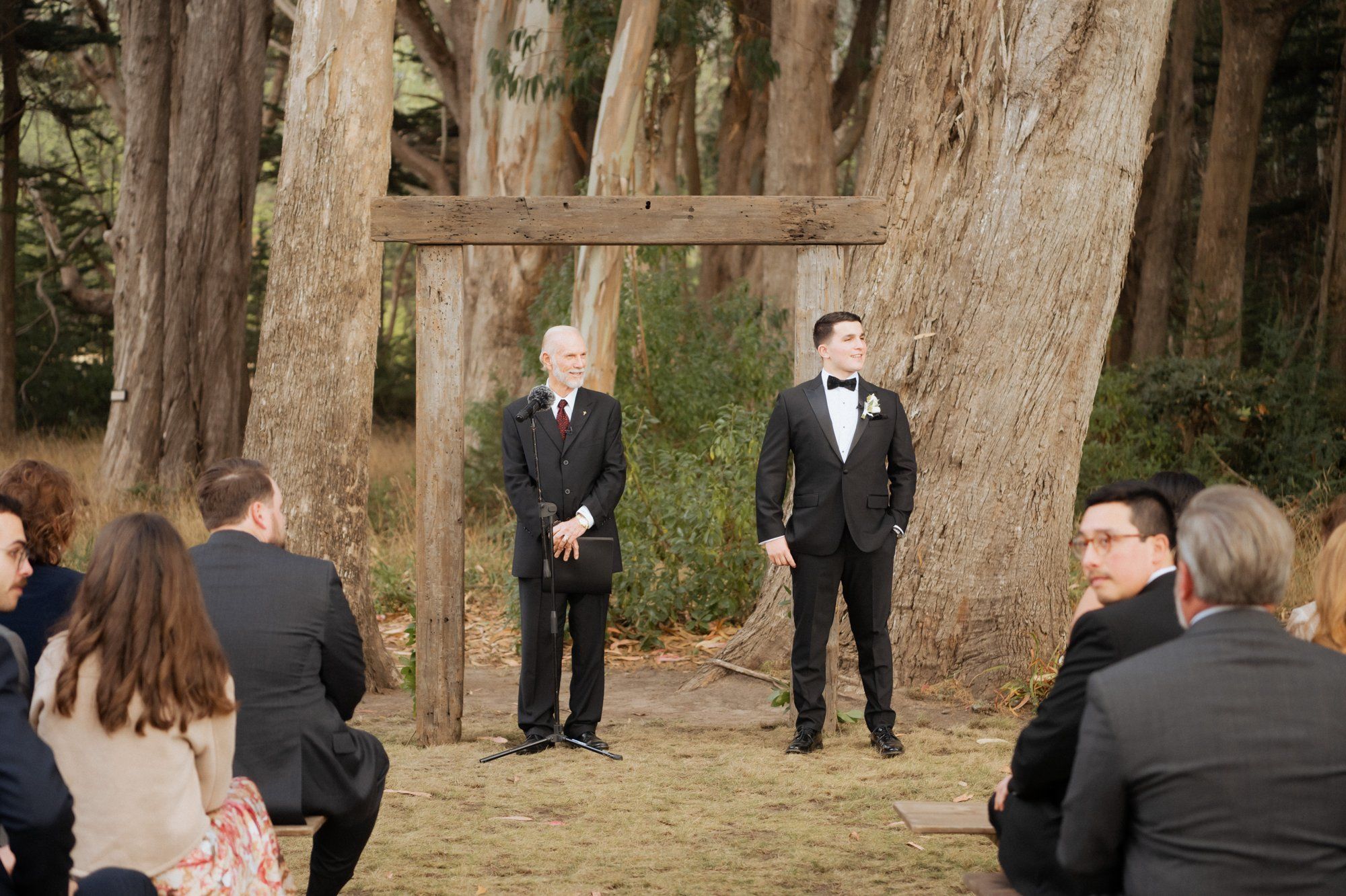 oceanfront ranch micro wedding at spring ranch, Vows in the Mendocino Coastal Meadow