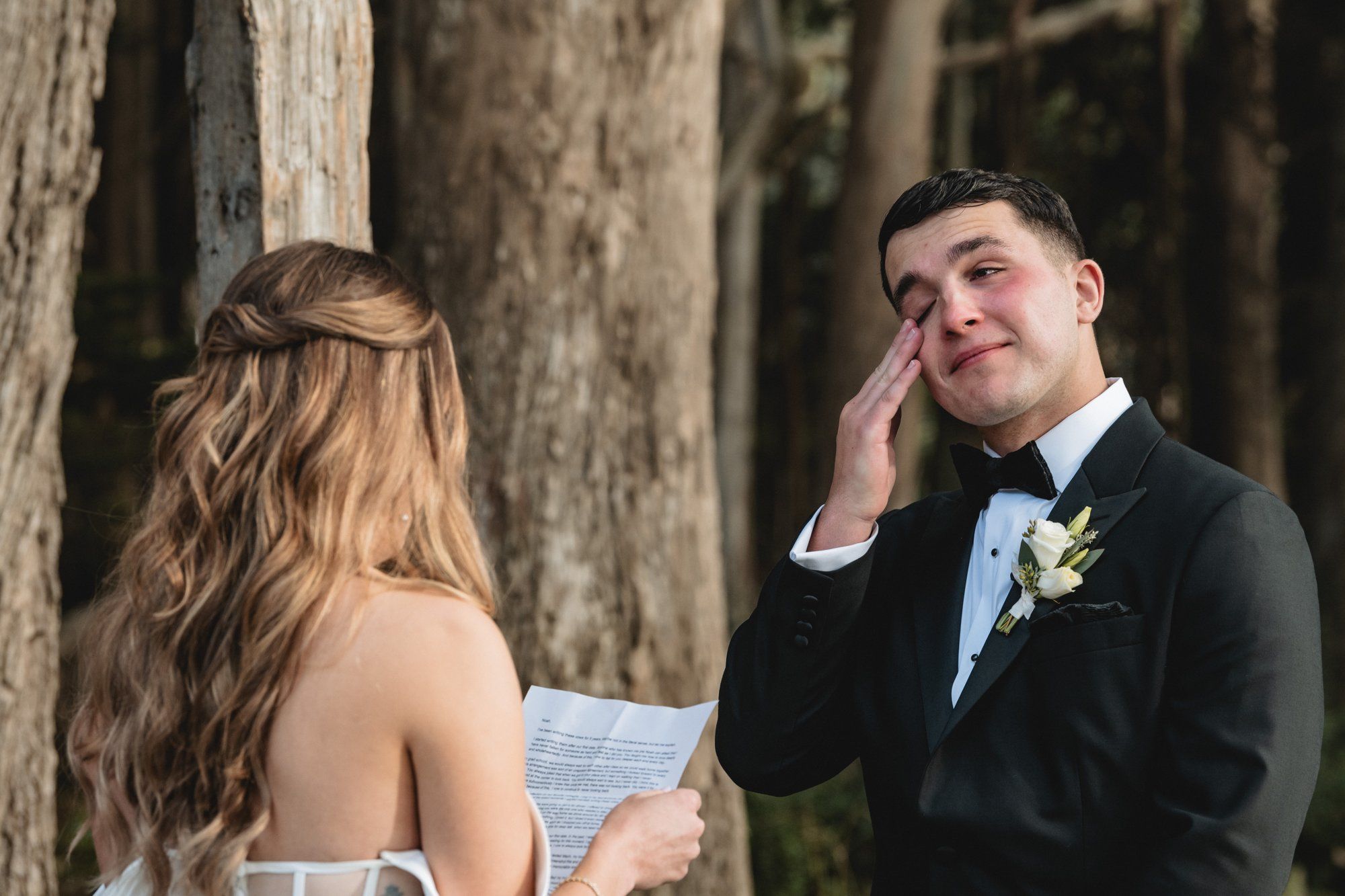 oceanfront ranch micro wedding at spring ranch, Vows in the Mendocino Coastal Meadow
